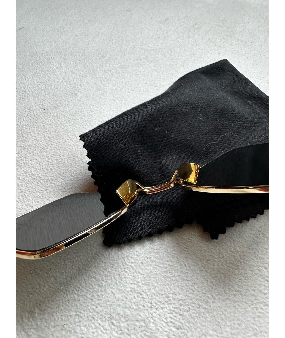SAINT LAURENT Черные металлические солнцезащитные очки, фото 4
