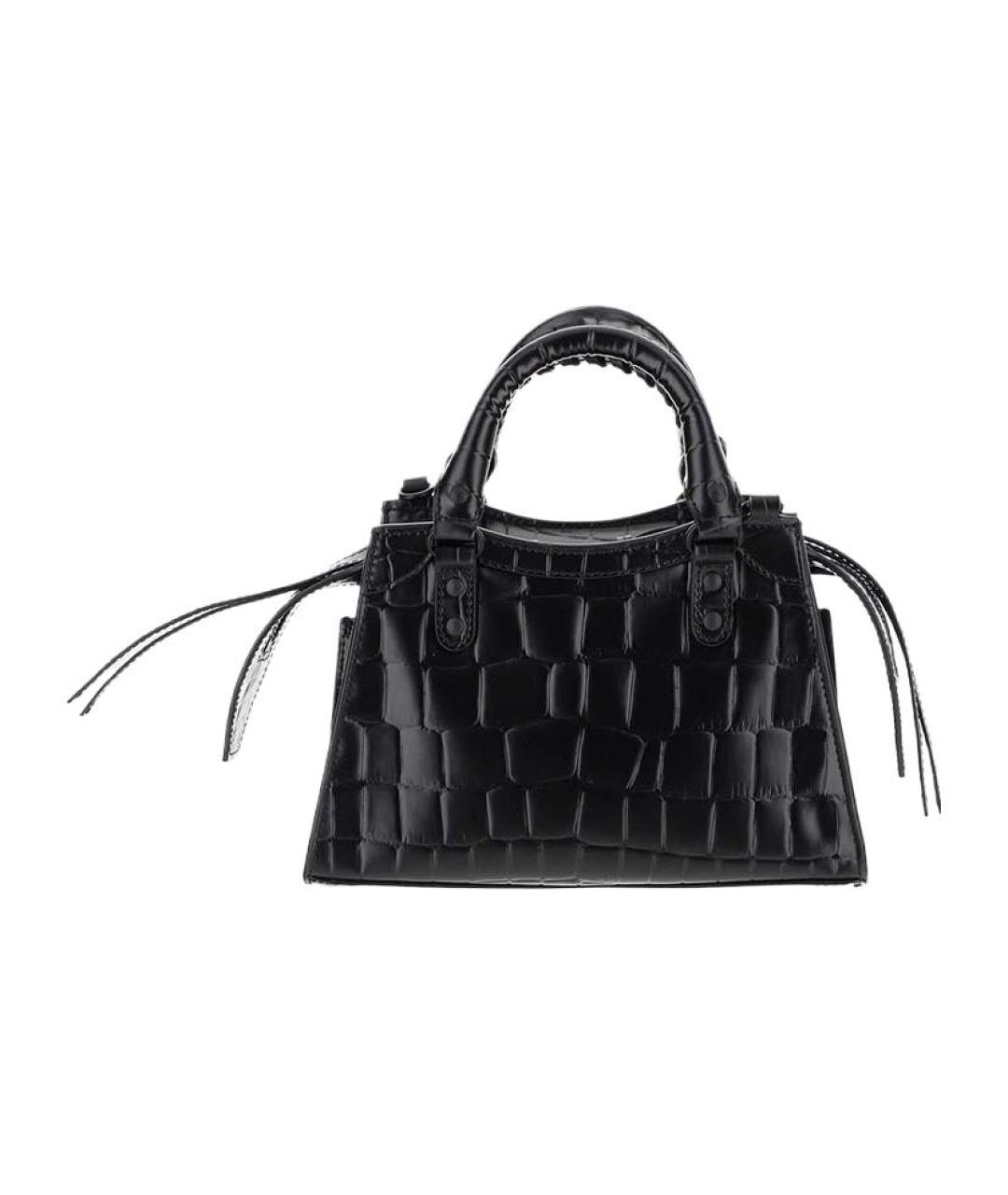 BALENCIAGA Черная кожаная сумка через плечо, фото 5