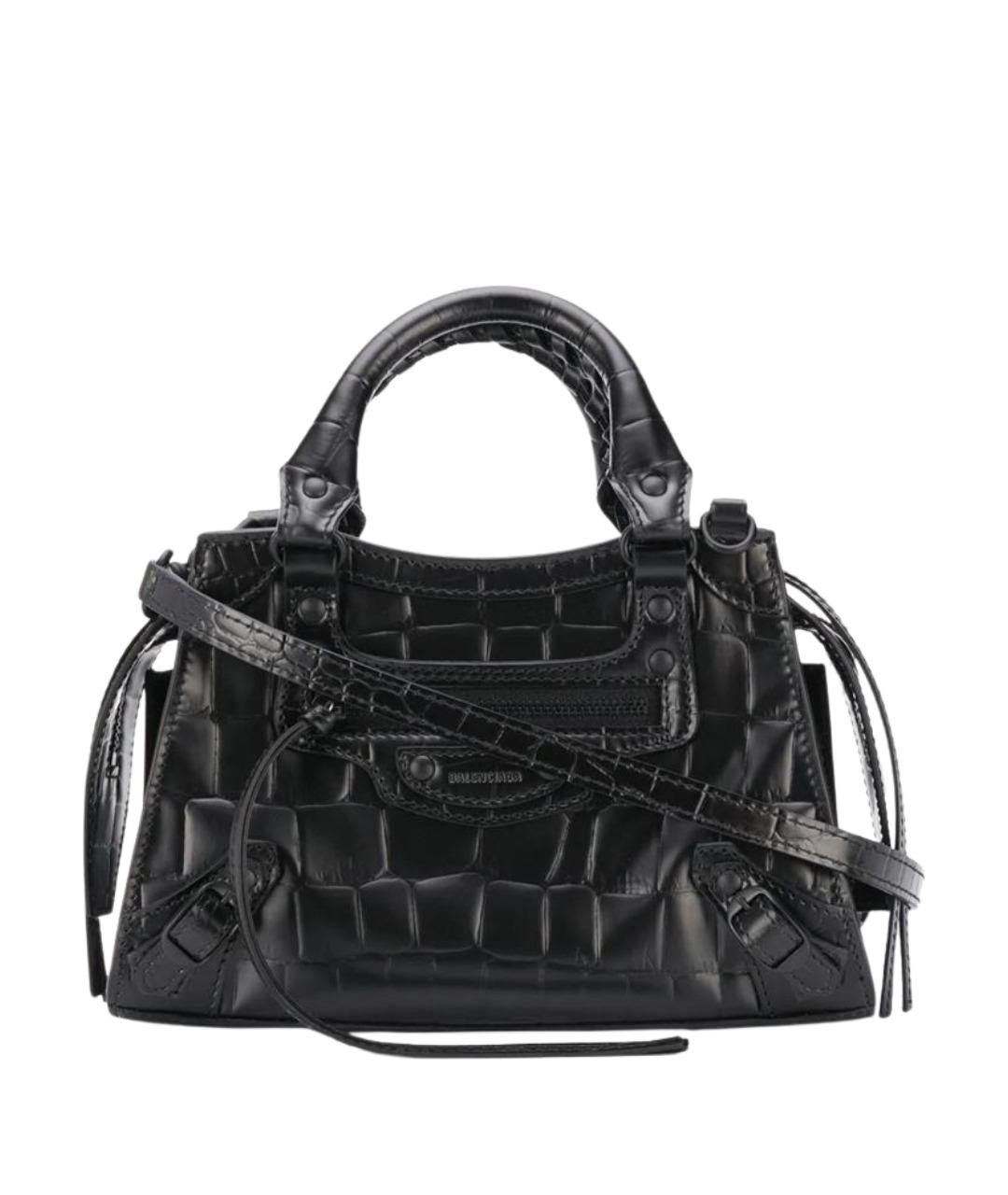 BALENCIAGA Черная кожаная сумка через плечо, фото 1