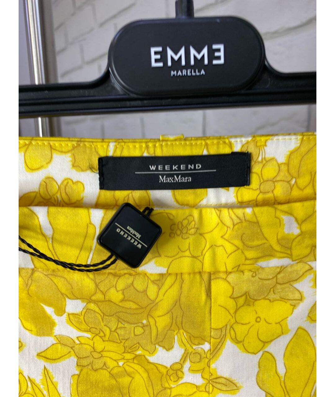 WEEKEND MAX MARA Желтые хлопковые брюки узкие, фото 2