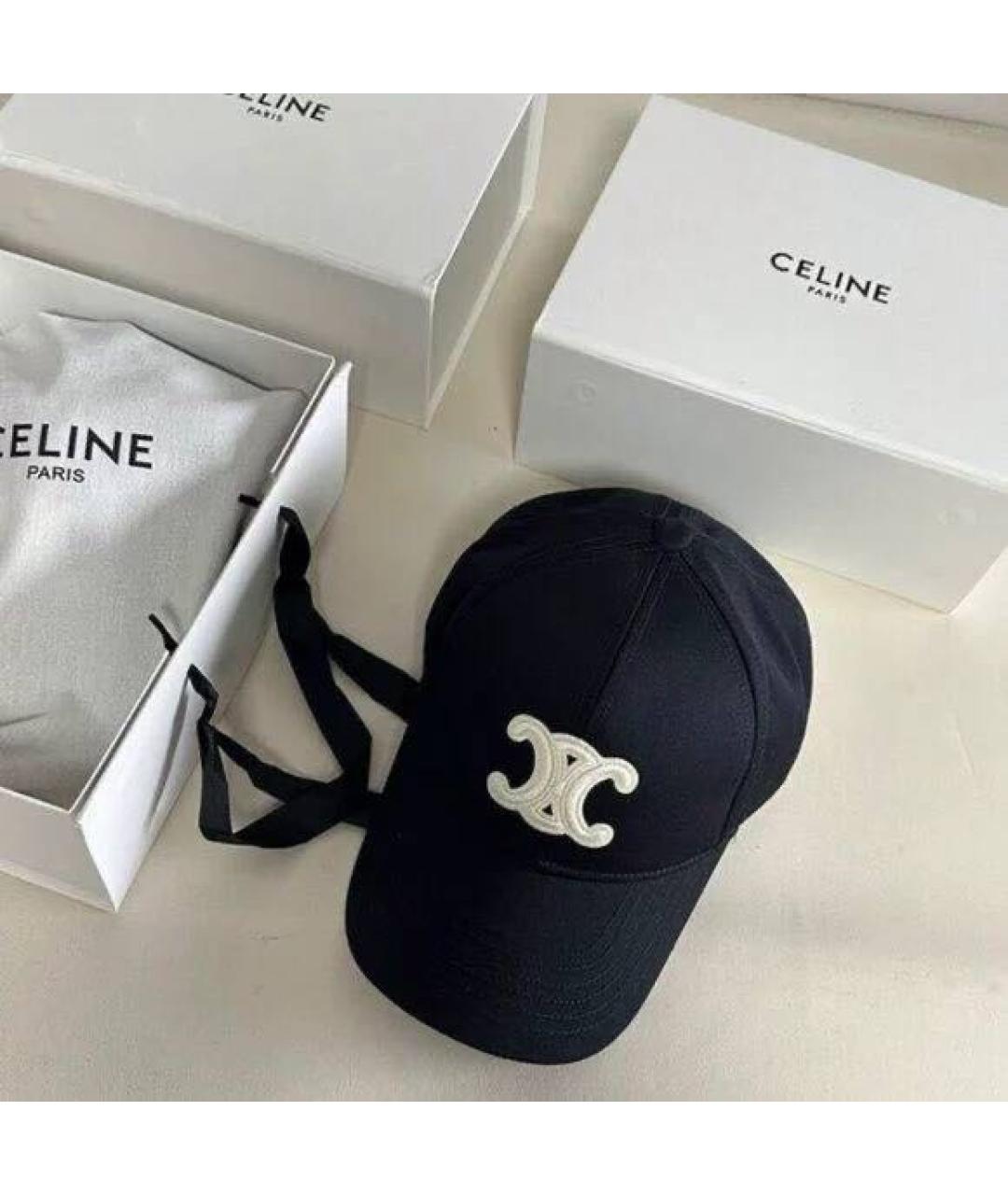 CELINE Черная хлопковая кепка, фото 6