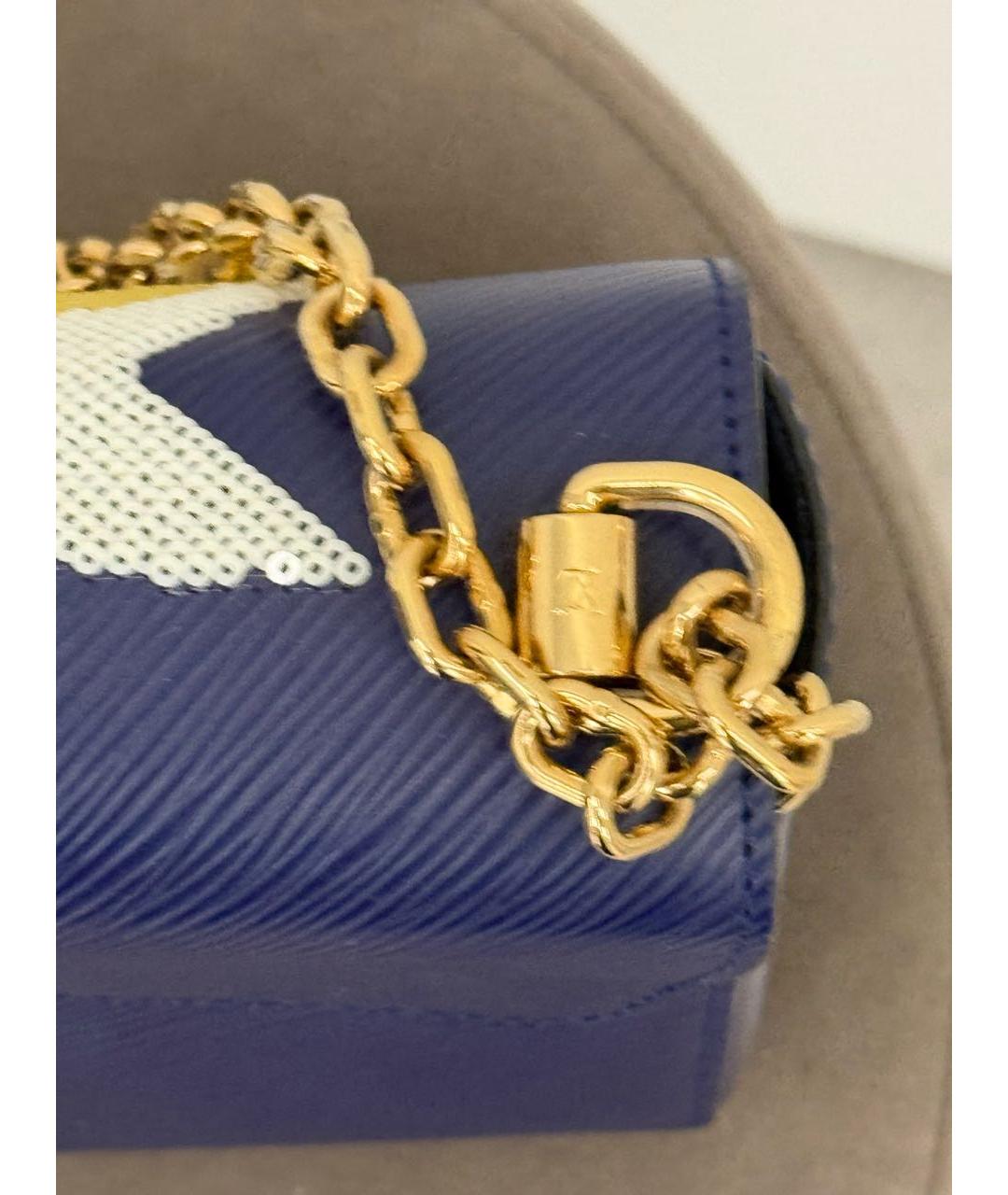 LOUIS VUITTON Темно-синяя кожаная сумка через плечо, фото 3