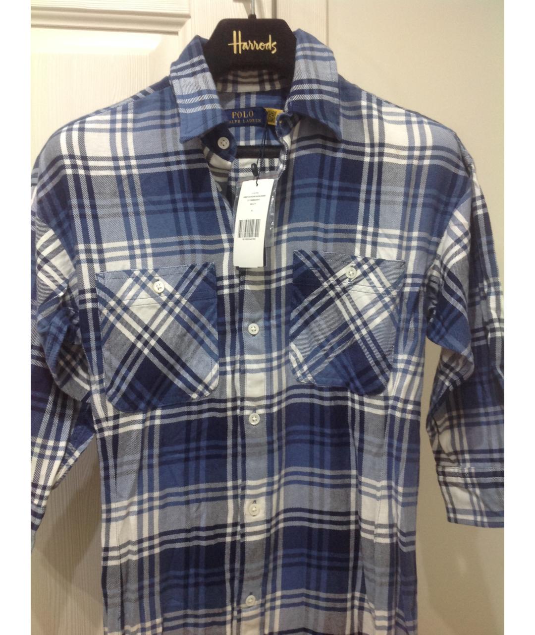 POLO RALPH LAUREN Синее хлопковое повседневное платье, фото 9