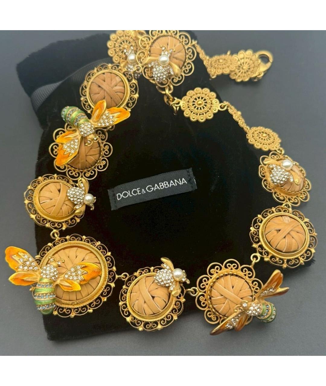 DOLCE&GABBANA Золотое металлическое колье, фото 2