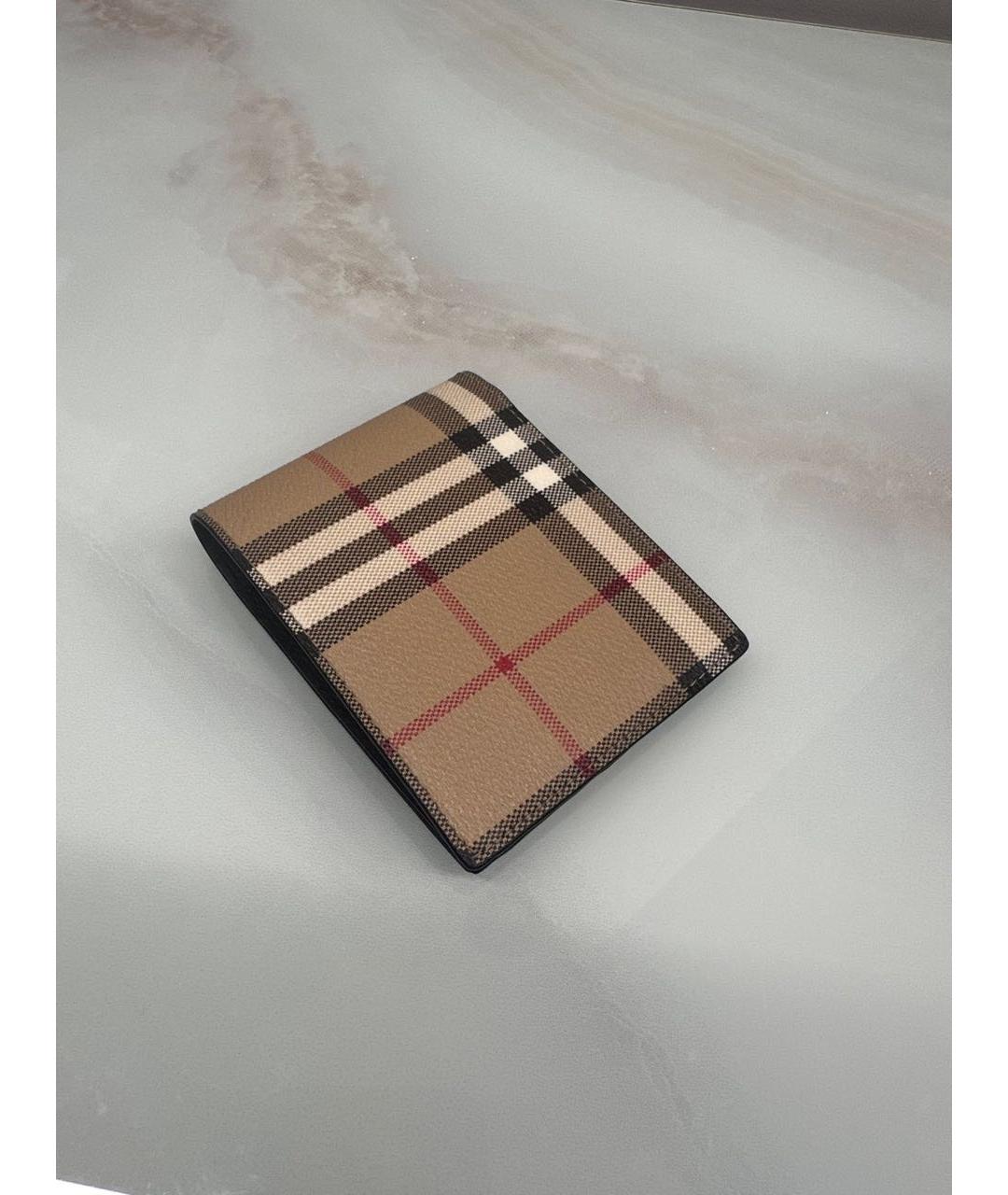 BURBERRY Бежевая кожаная визитница, фото 6
