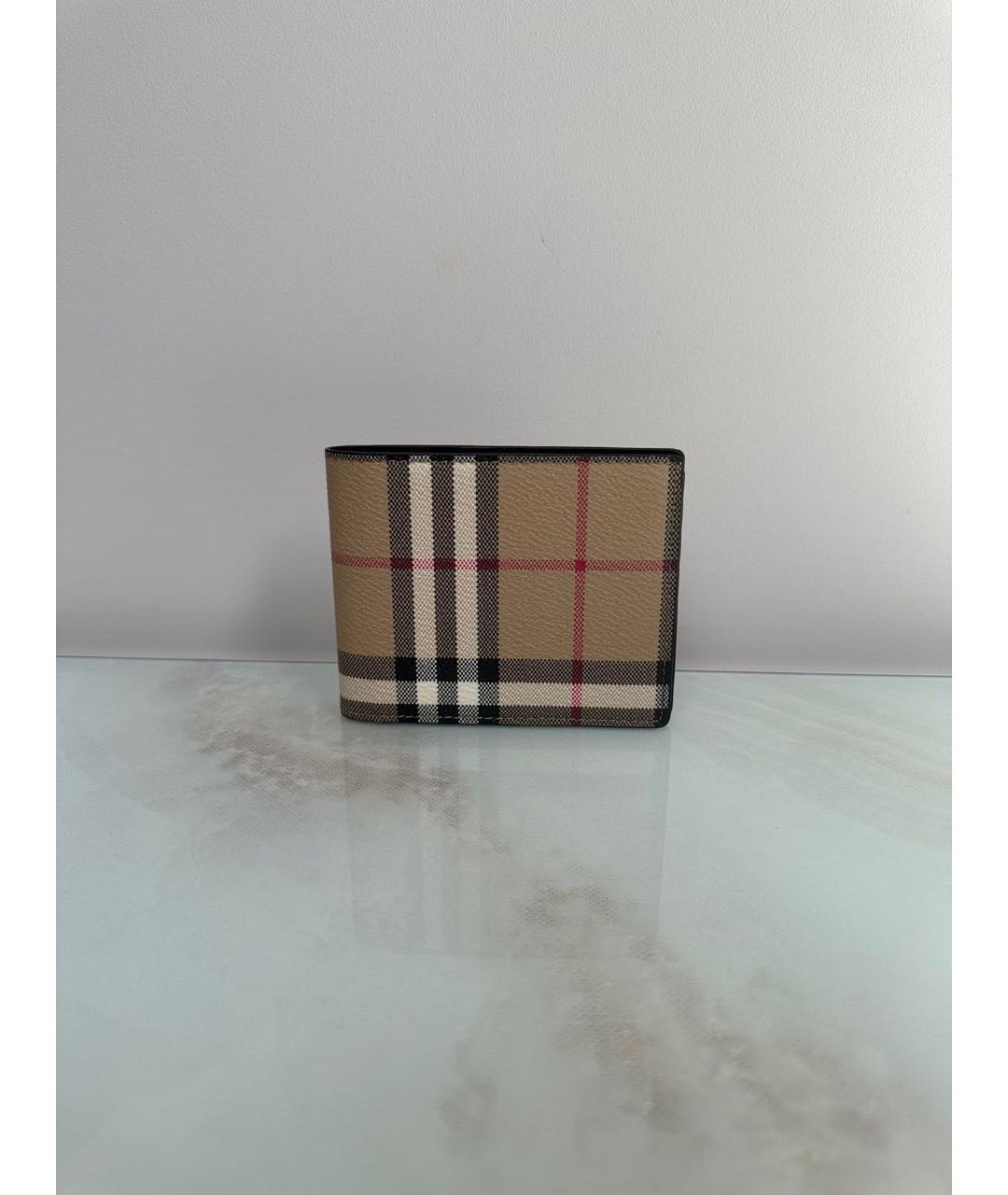 BURBERRY Бежевая кожаная визитница, фото 7