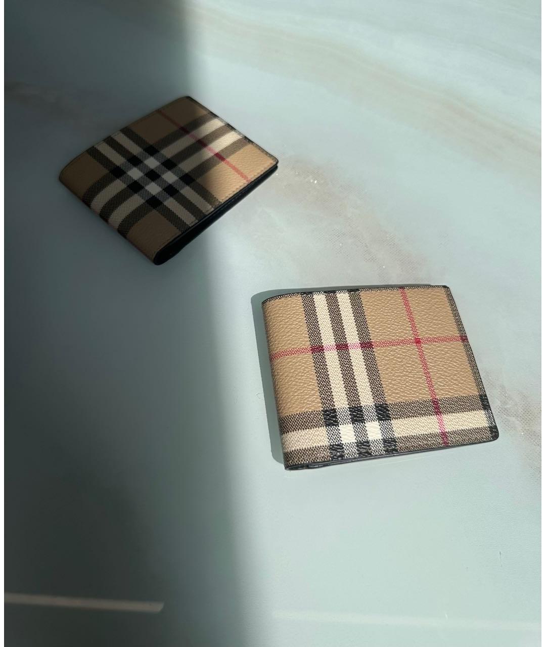 BURBERRY Бежевая кожаная визитница, фото 3