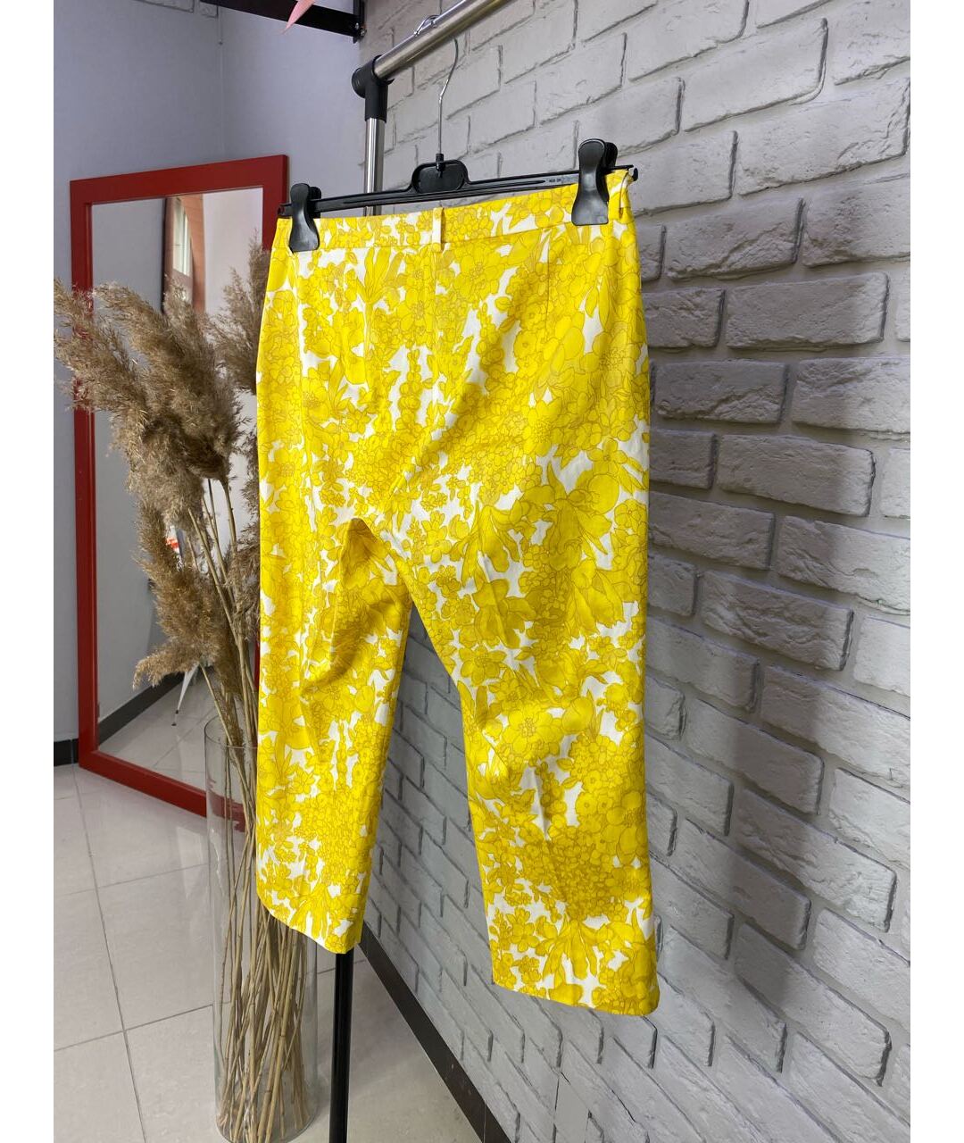 WEEKEND MAX MARA Желтые хлопковые брюки узкие, фото 3