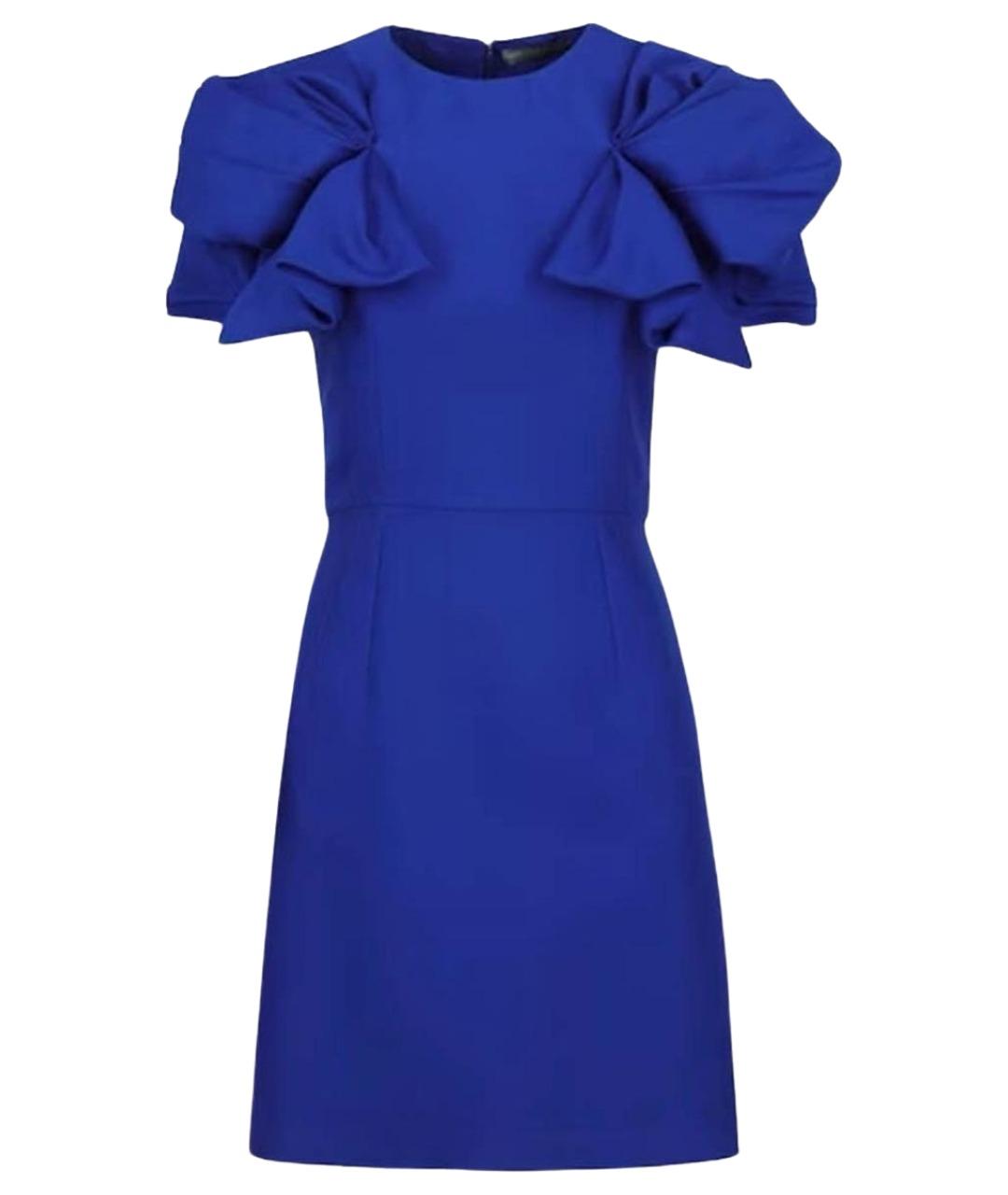 ALEXANDER MCQUEEN Синее шелковое вечернее платье, фото 1