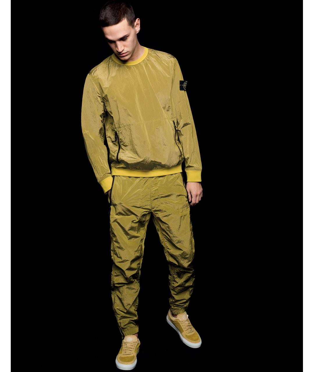 STONE ISLAND Горчичные спортивные брюки и шорты, фото 9
