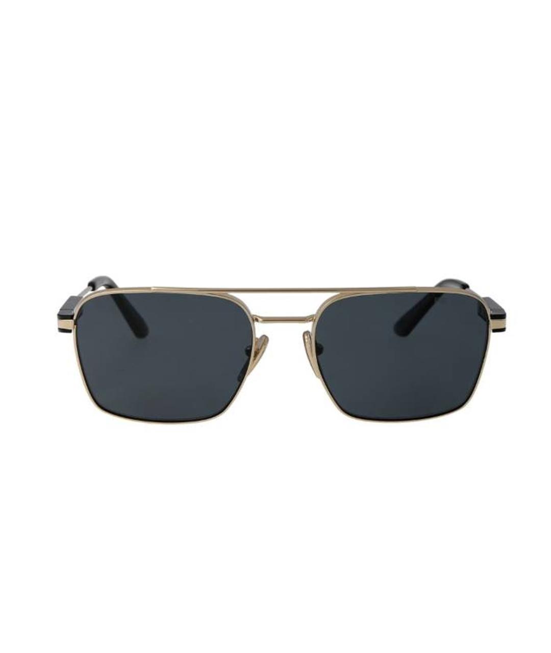 PRADA Золотые металлические солнцезащитные очки, фото 2