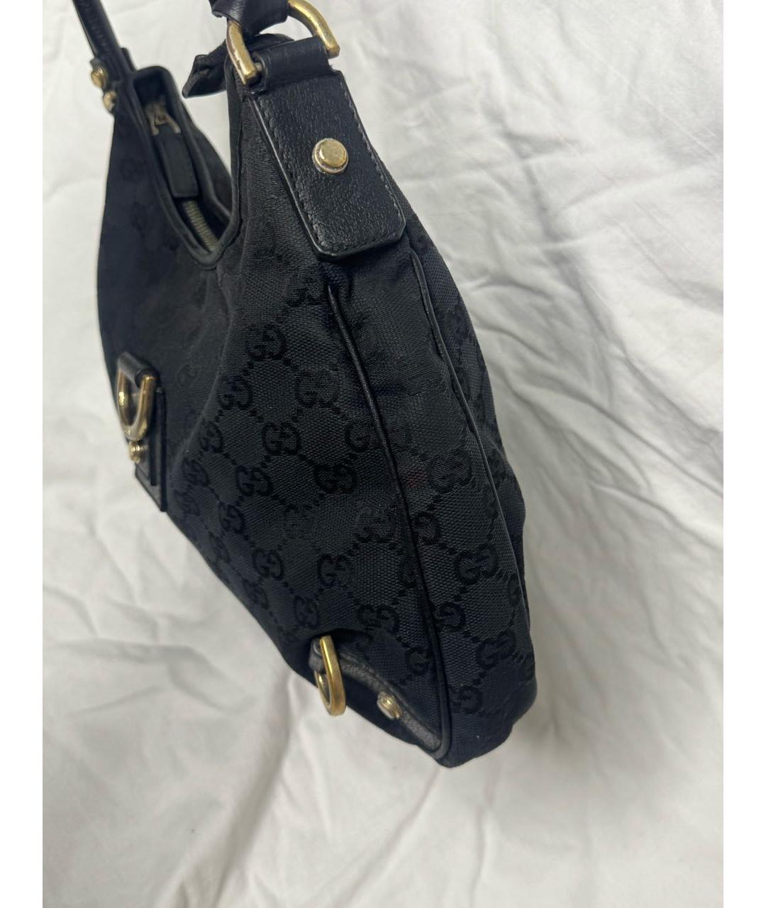 GUCCI Черная жаккардовая сумка через плечо, фото 4