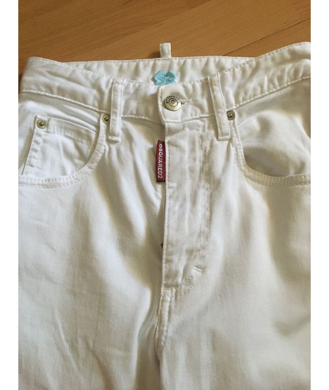 DSQUARED2 Белые хлопковые джинсы слим, фото 3