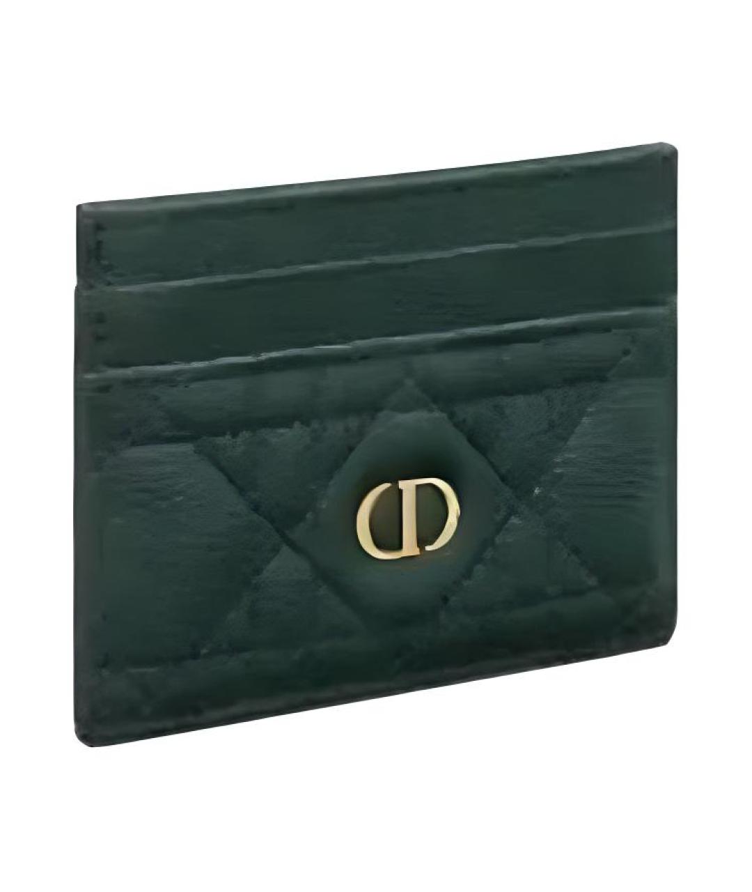 CHRISTIAN DIOR Зеленый кожаный кардхолдер, фото 2