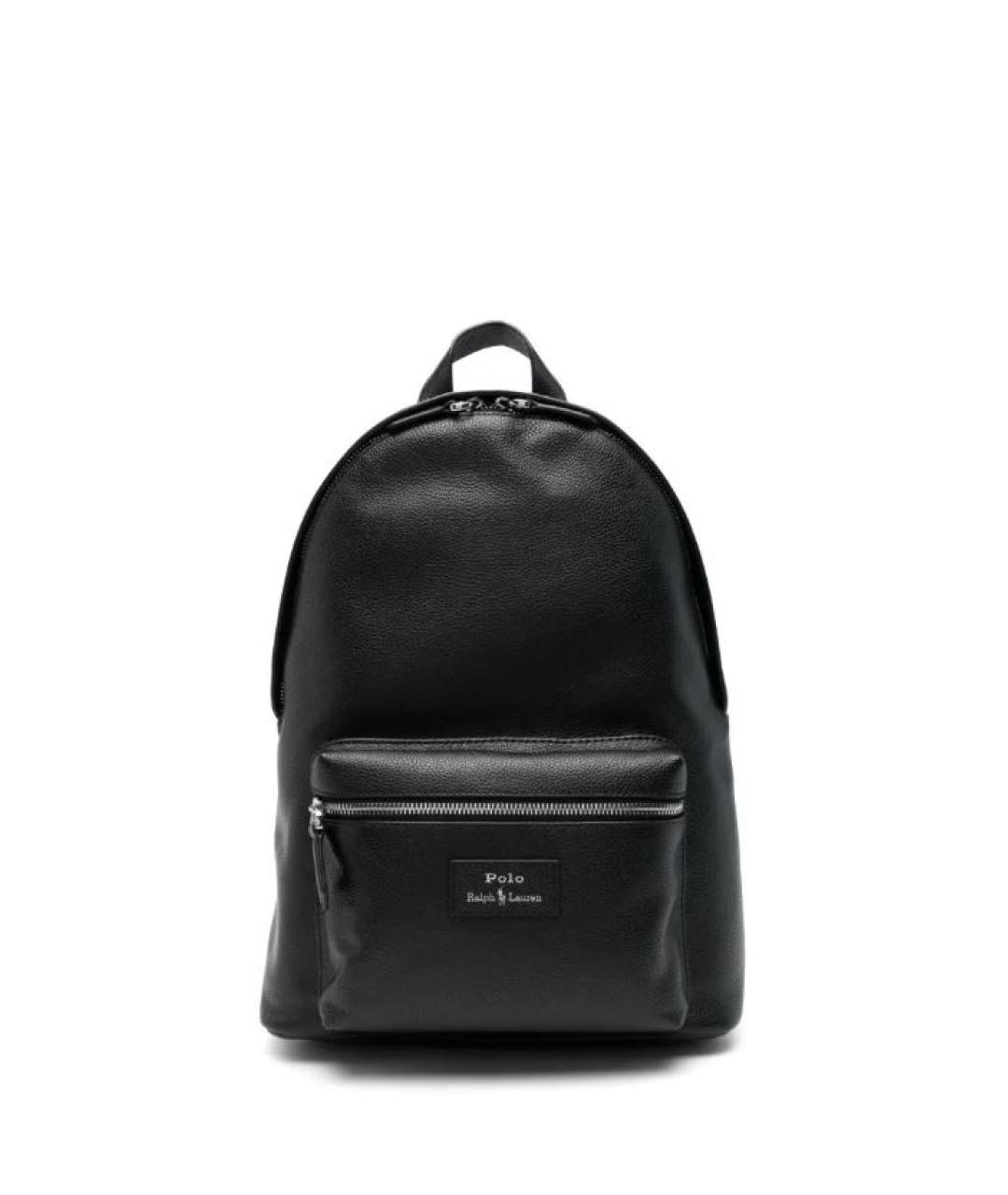 POLO RALPH LAUREN Черный кожаный рюкзак, фото 10