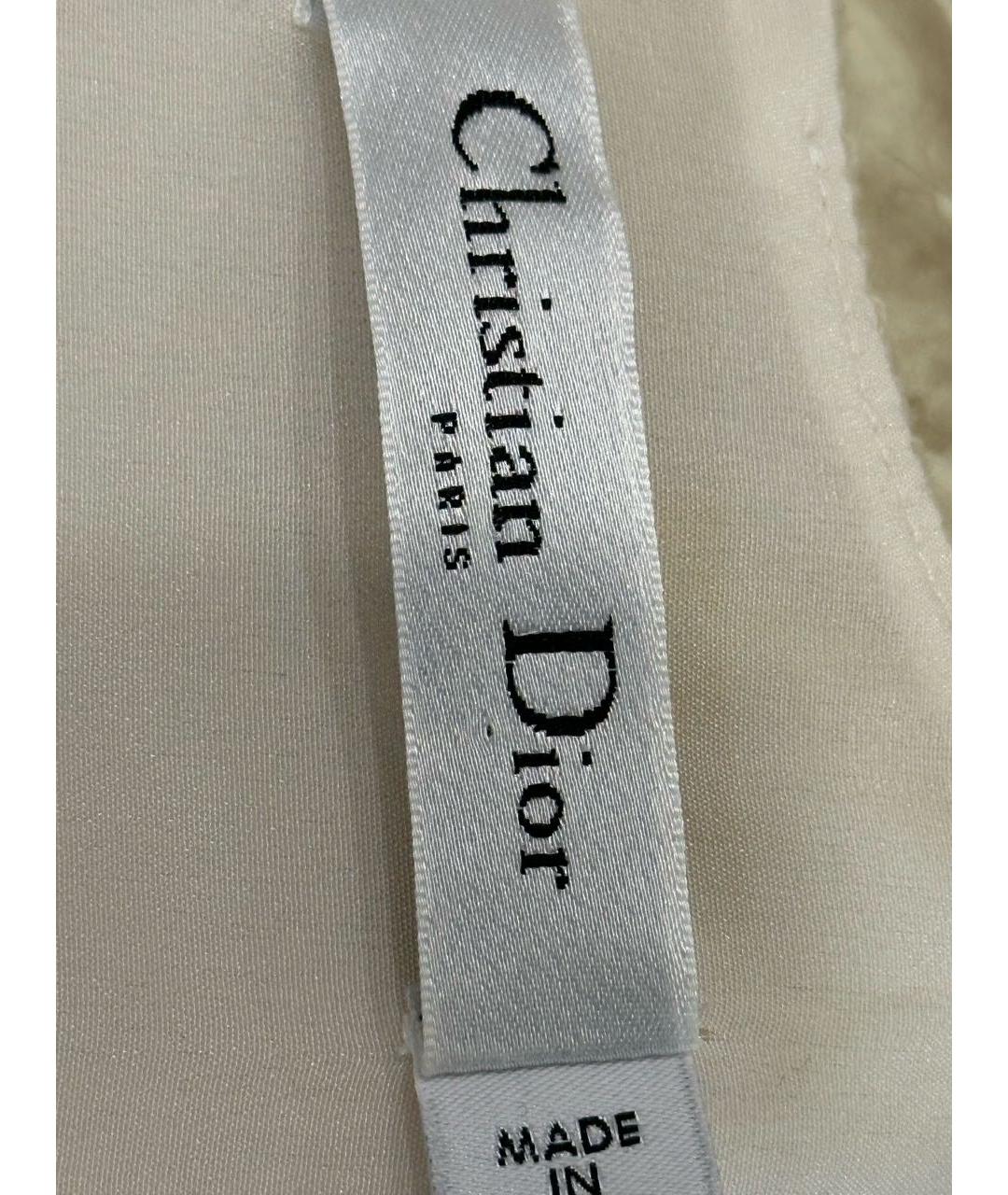 CHRISTIAN DIOR Бежевое твидовое повседневное платье, фото 7