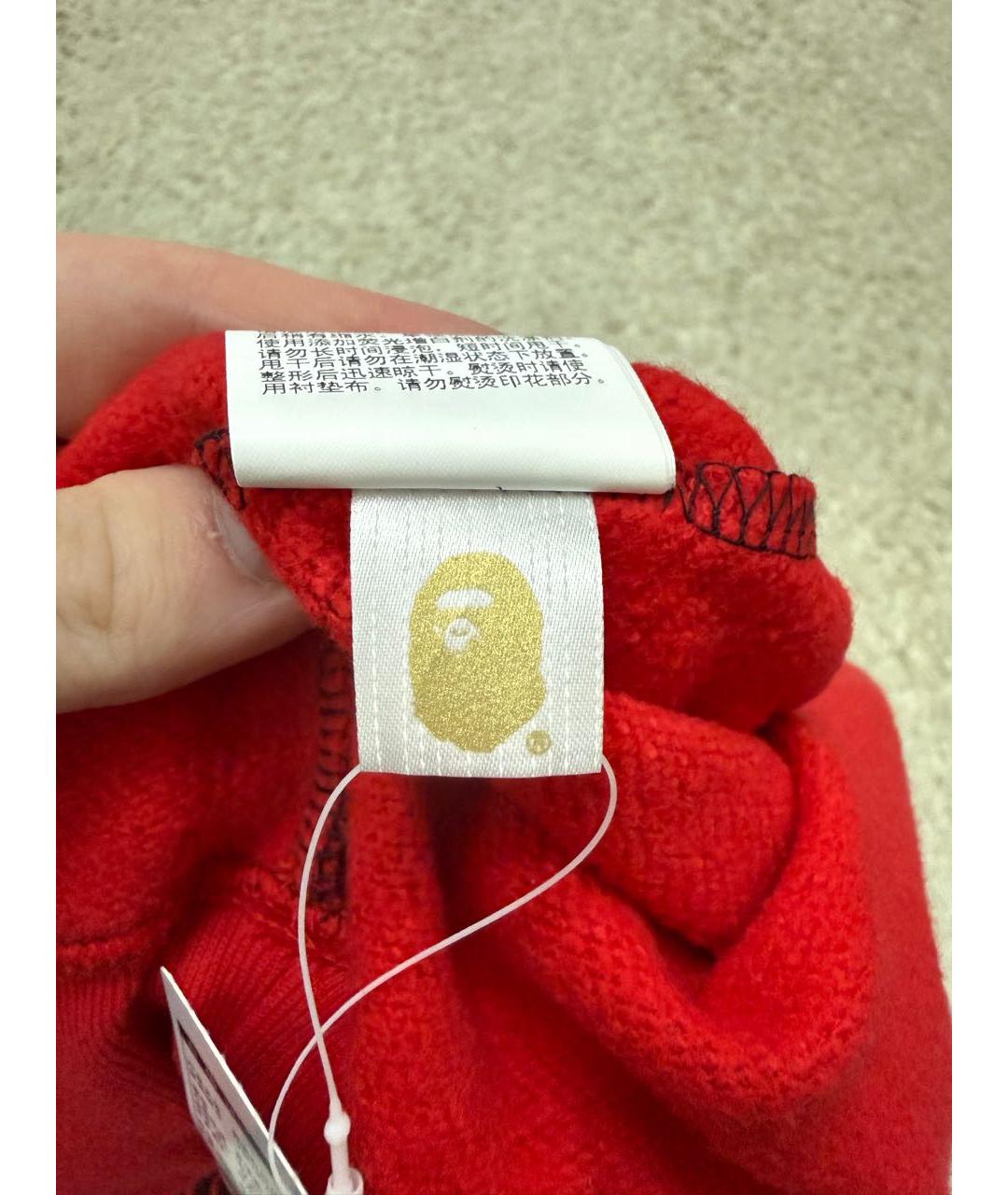 BAPE Красные хлопковые повседневные брюки, фото 7