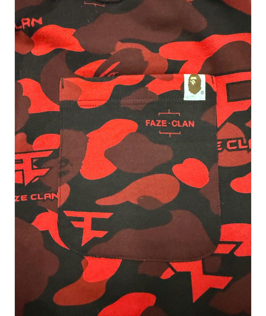 BAPE Красные хлопковые повседневные брюки, фото 5