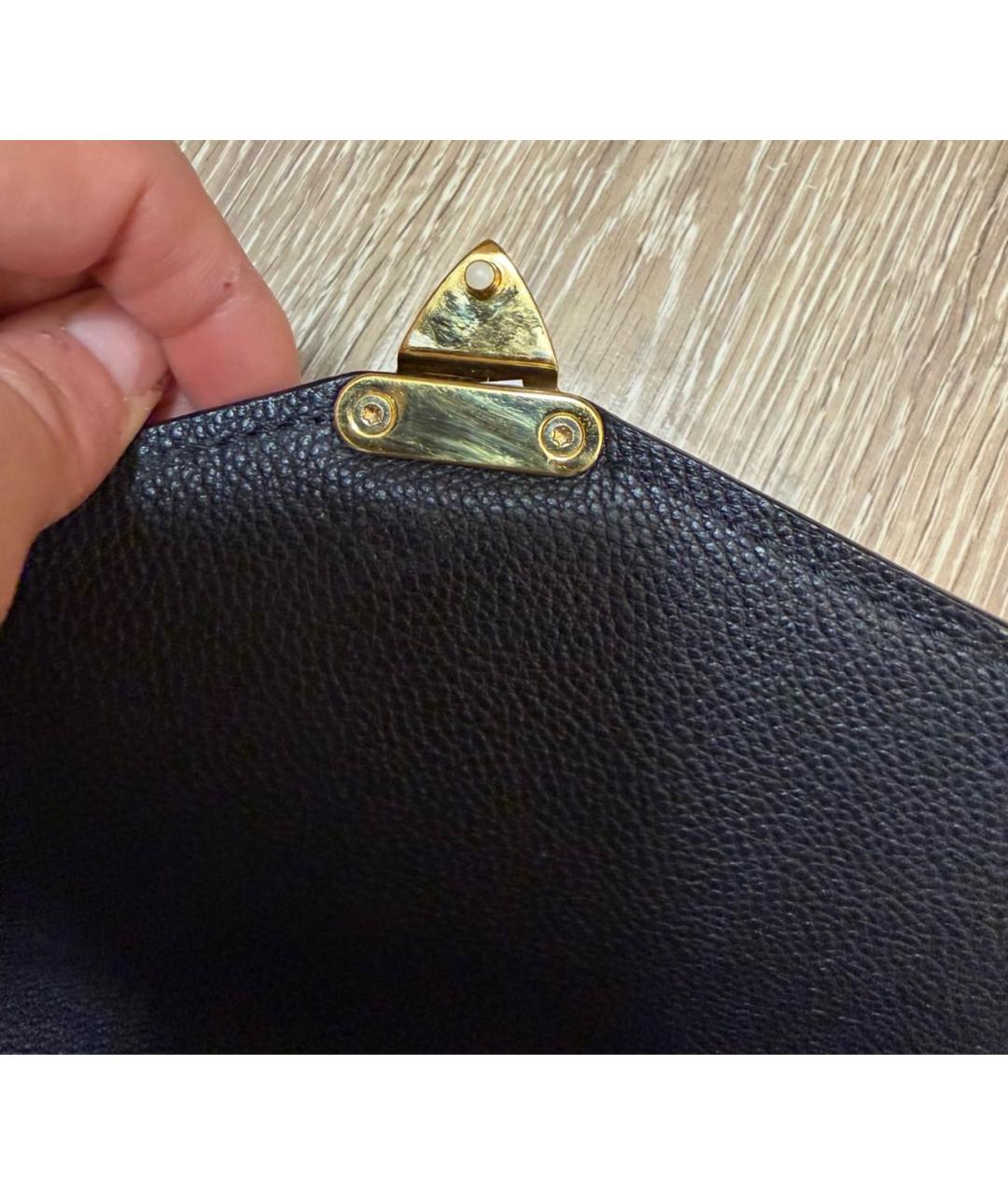LOUIS VUITTON Черная кожаная сумка с короткими ручками, фото 8