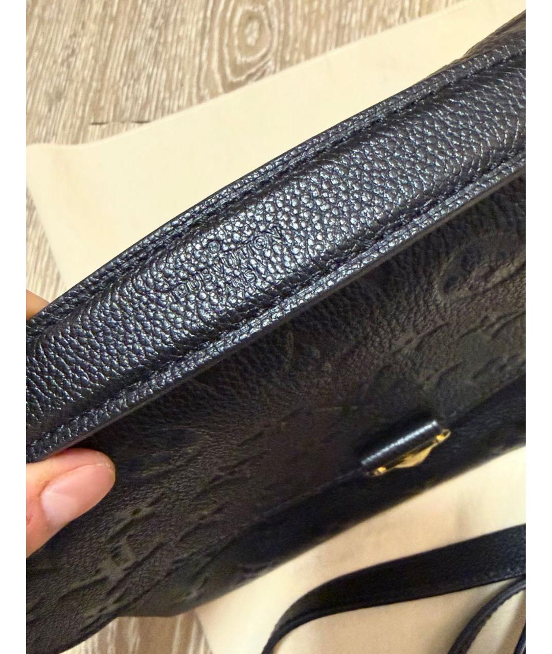LOUIS VUITTON Черная кожаная сумка с короткими ручками, фото 6
