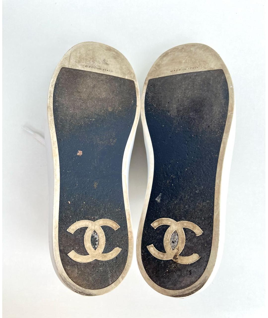 CHANEL Синие кожаные слипоны, фото 8