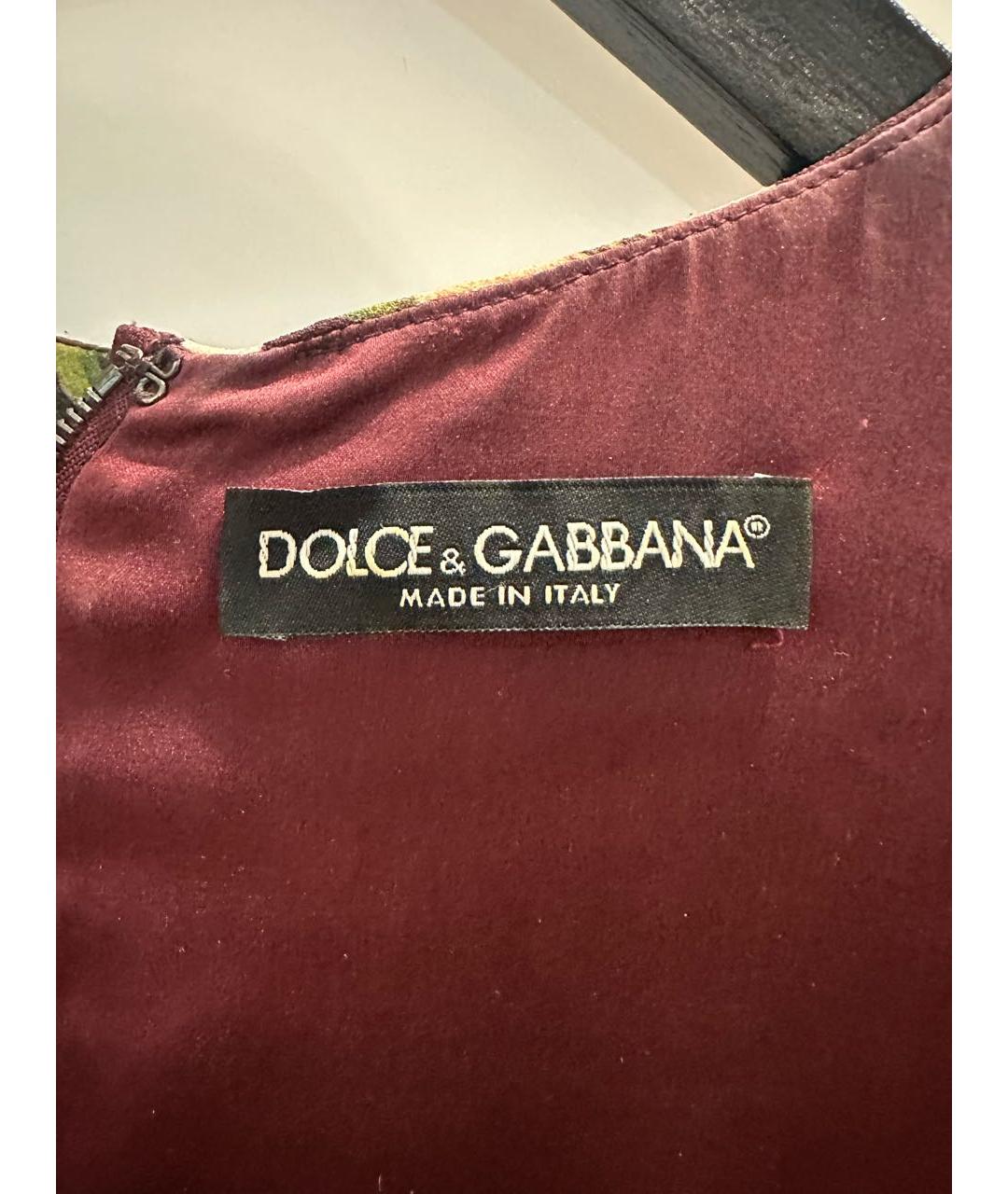 DOLCE&GABBANA Бордовое шелковое повседневное платье, фото 8