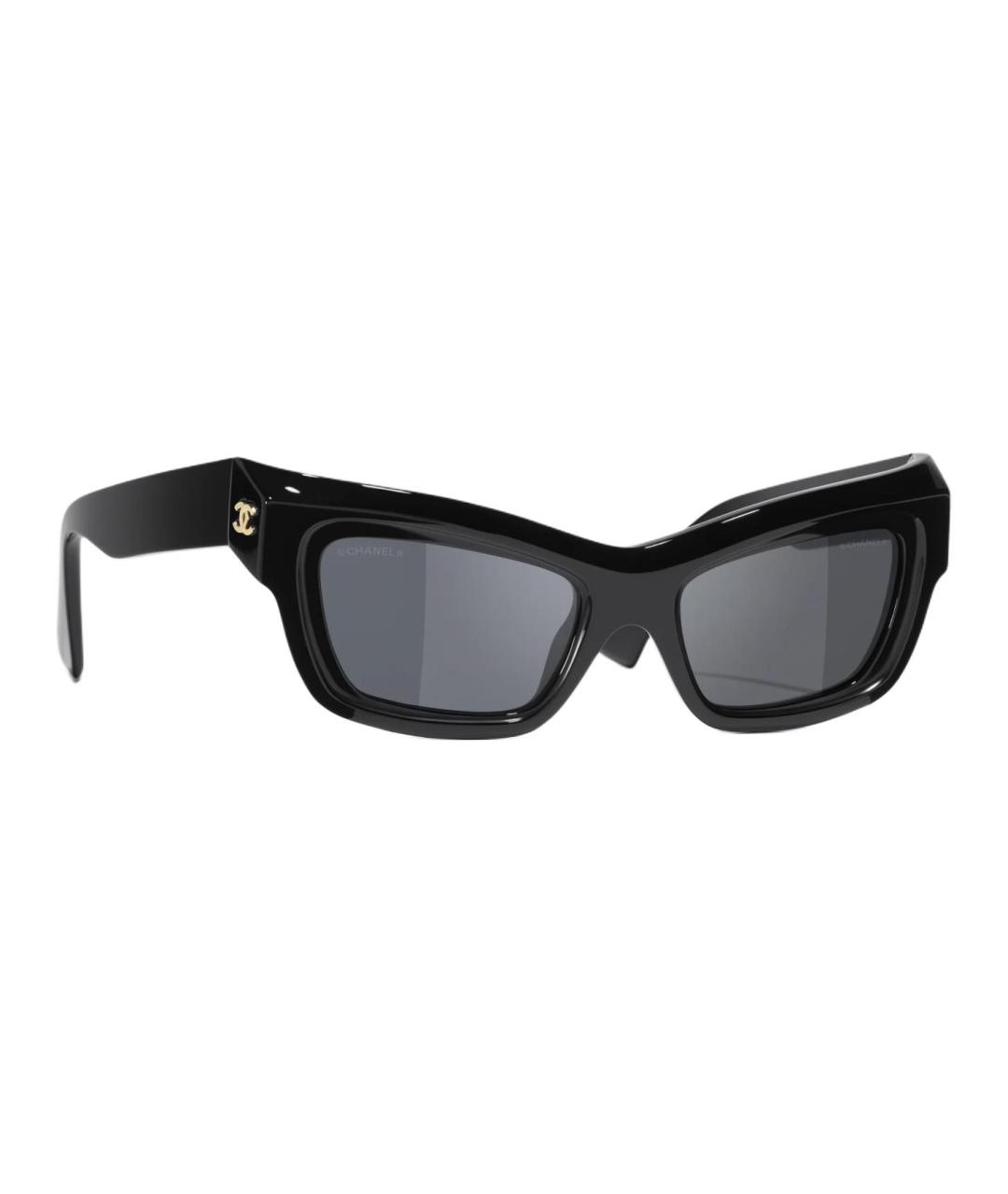 CHANEL Черные пластиковые солнцезащитные очки, фото 3