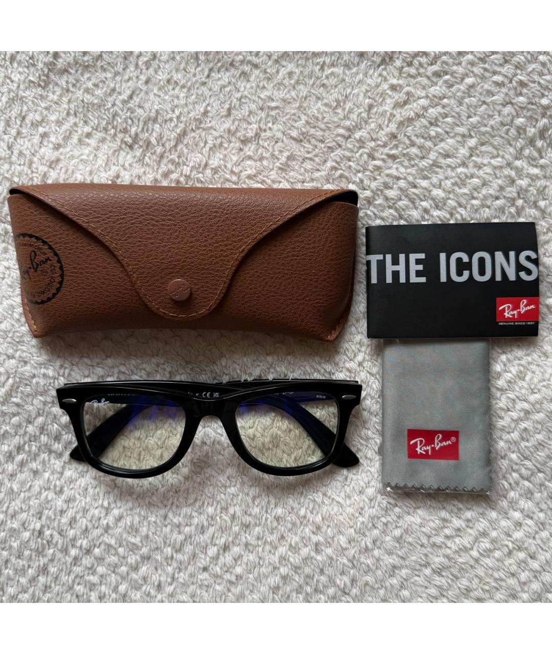 RAY BAN Черные пластиковые солнцезащитные очки, фото 2