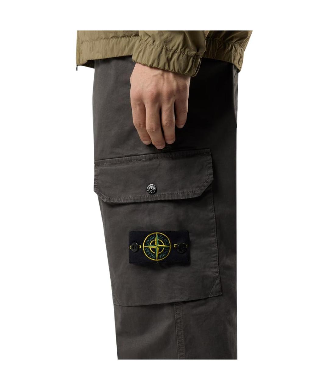 STONE ISLAND Серые брюки чинос, фото 5