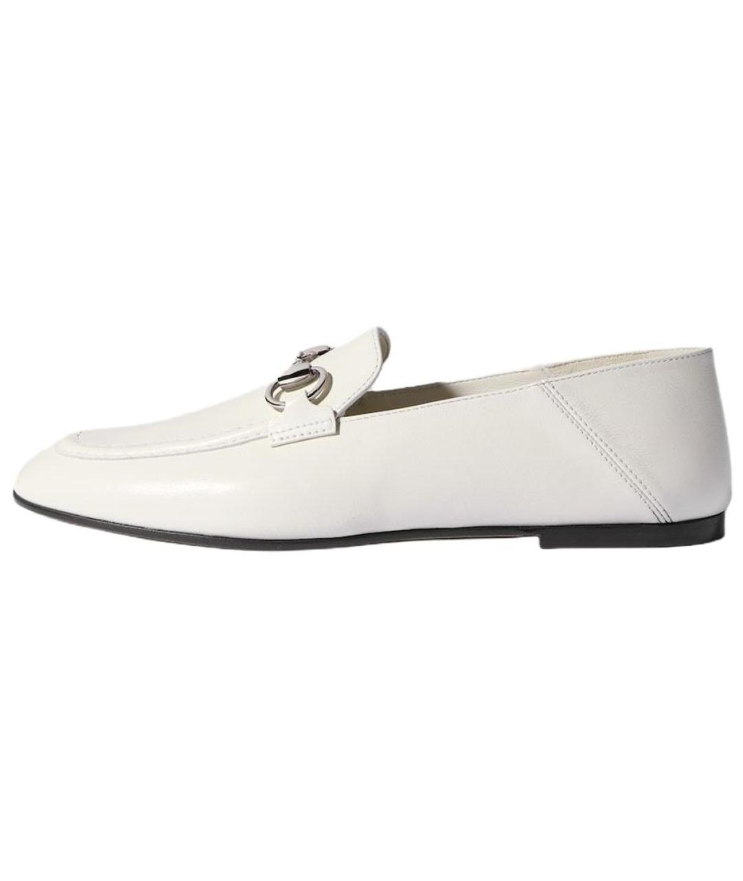 GUCCI Белые кожаные лоферы, фото 2
