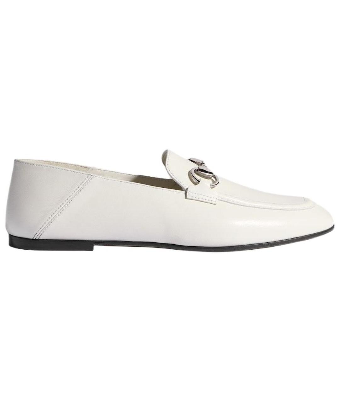 GUCCI Белые кожаные лоферы, фото 1