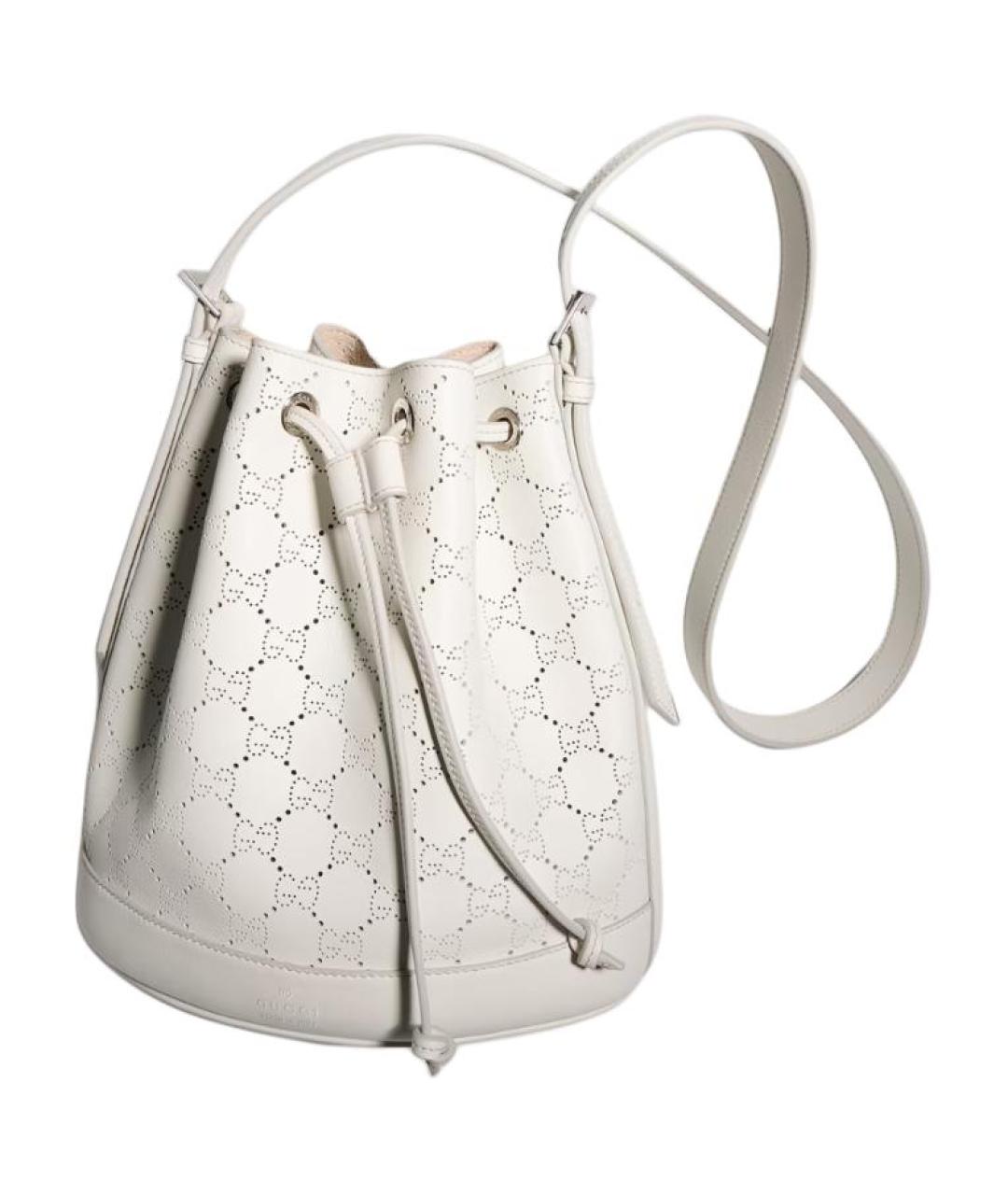 GUCCI Белая кожаная сумка через плечо, фото 3