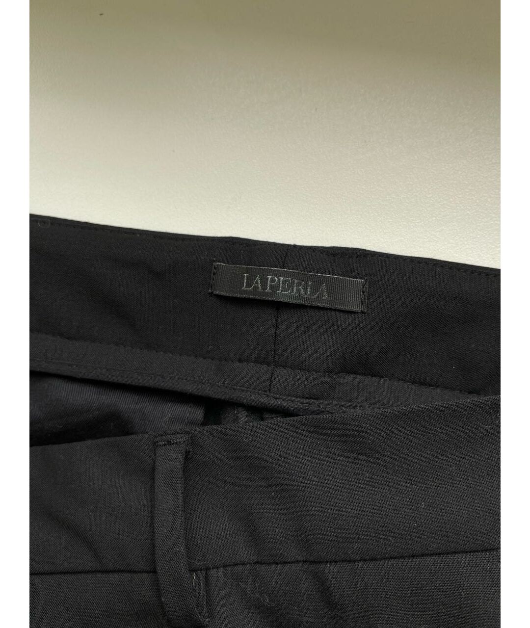 LA PERLA Черные шерстяные прямые брюки, фото 3