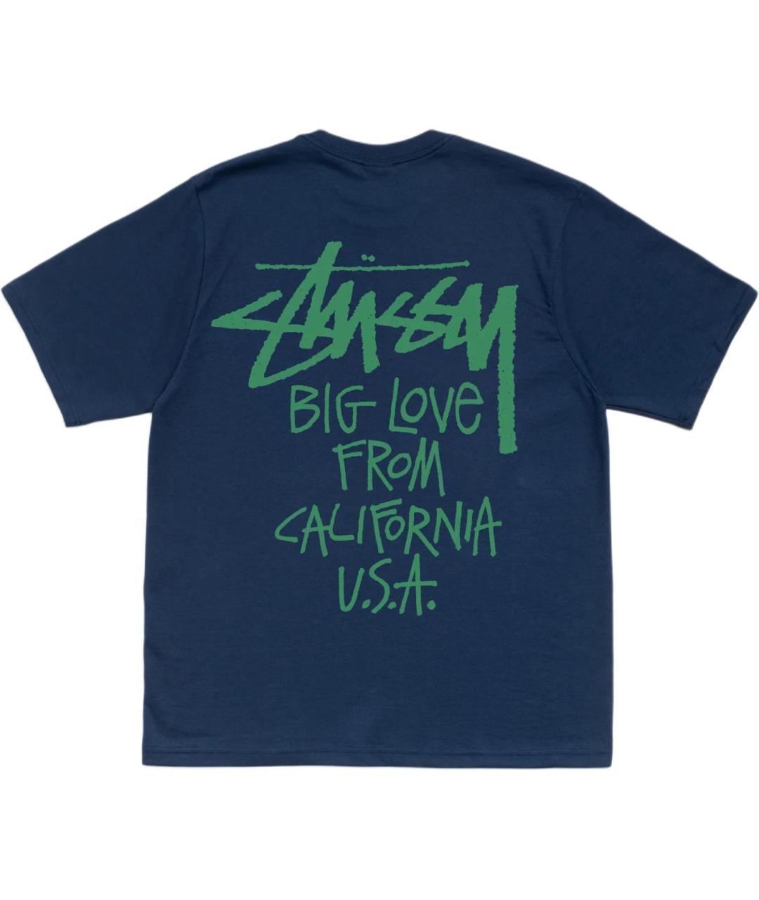 STUSSY Темно-синяя хлопковая футболка, фото 2