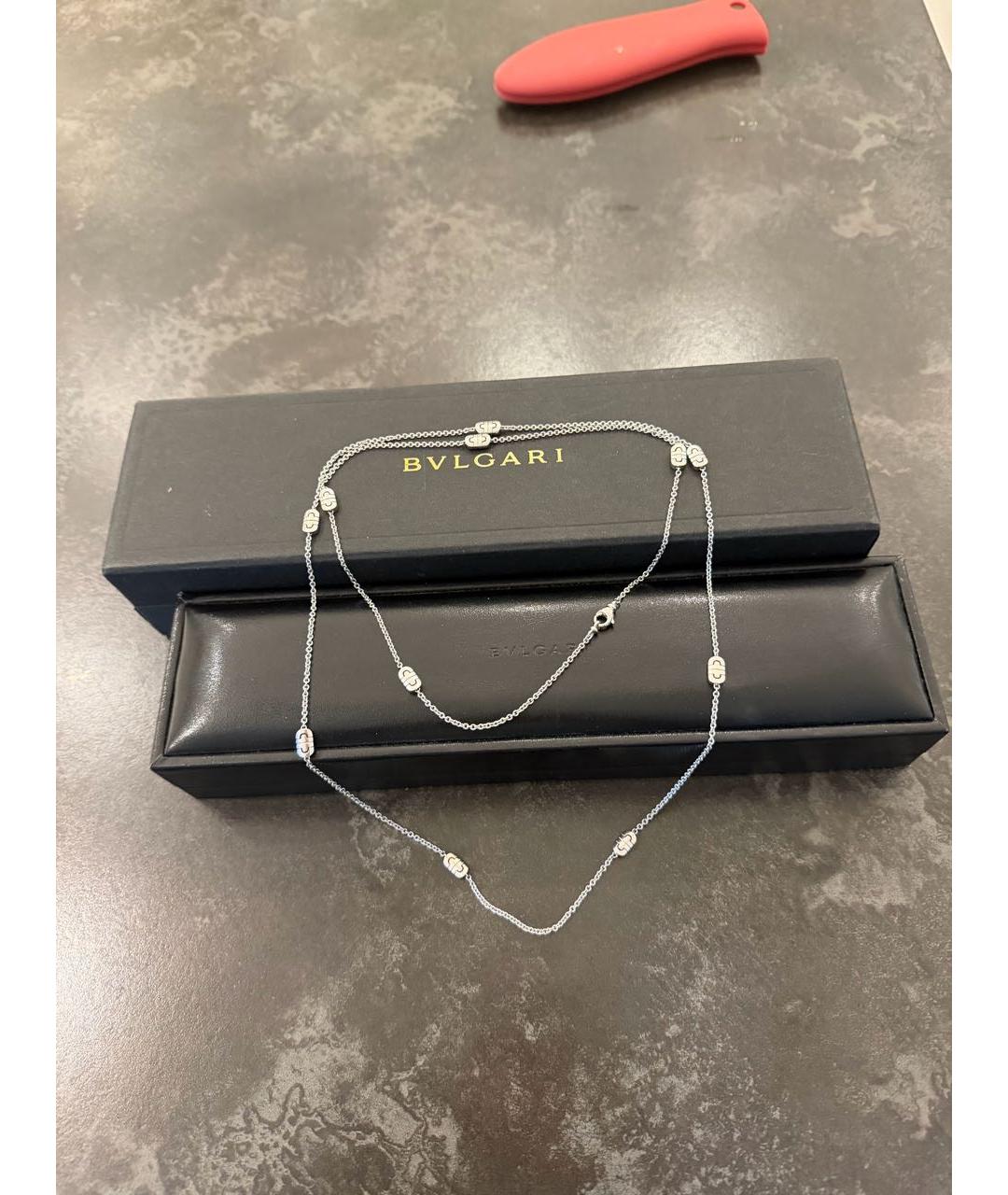 BVLGARI Серебряное колье из белого золота, фото 2