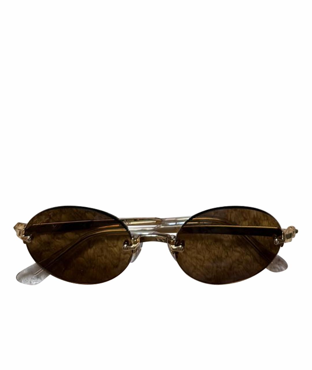 RAY BAN Золотые металлические солнцезащитные очки, фото 1