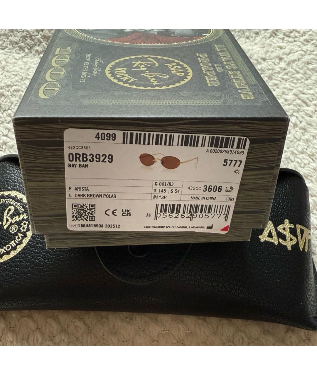 RAY BAN Золотые металлические солнцезащитные очки, фото 2