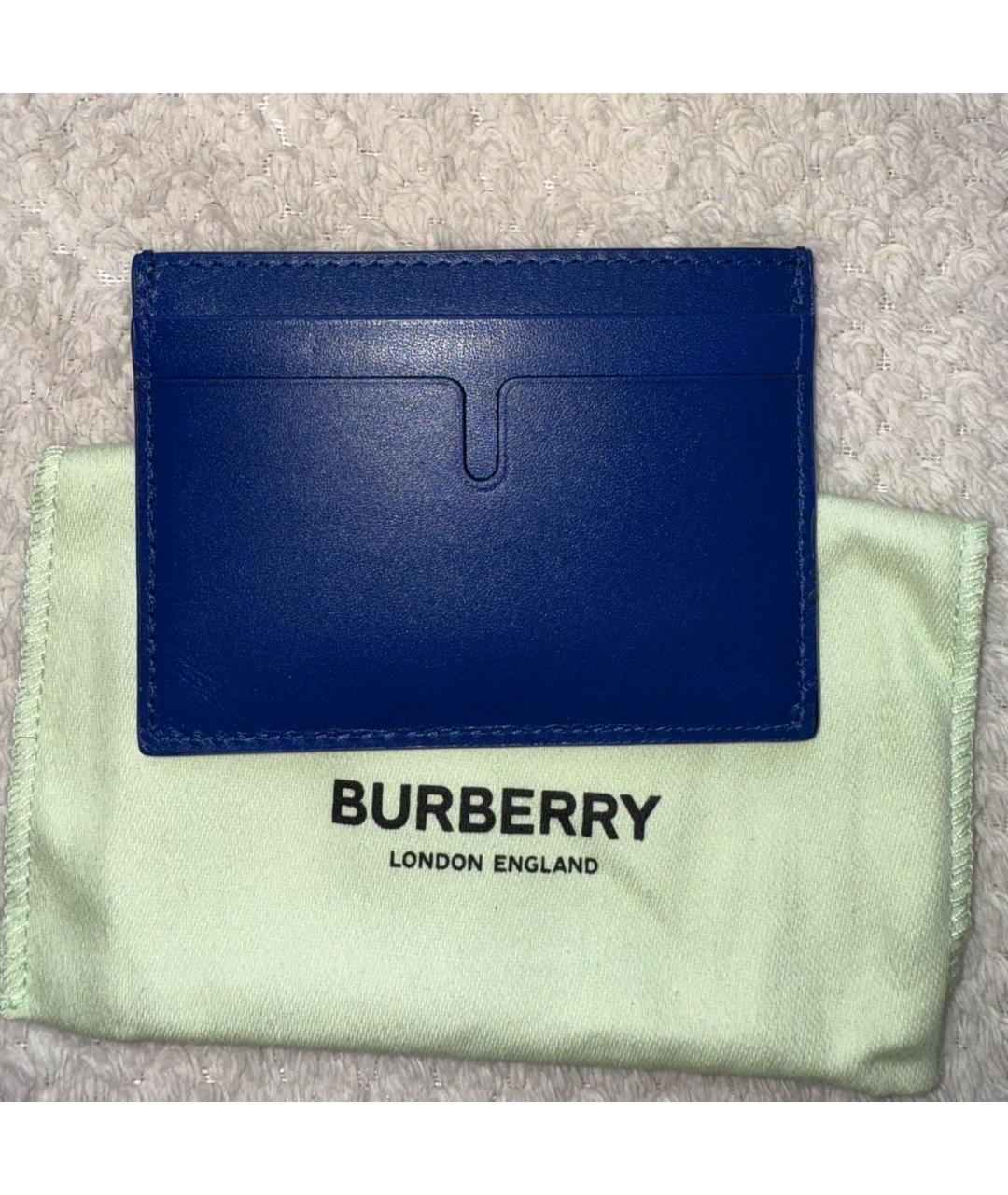 BURBERRY Синий кожаный кардхолдер, фото 3