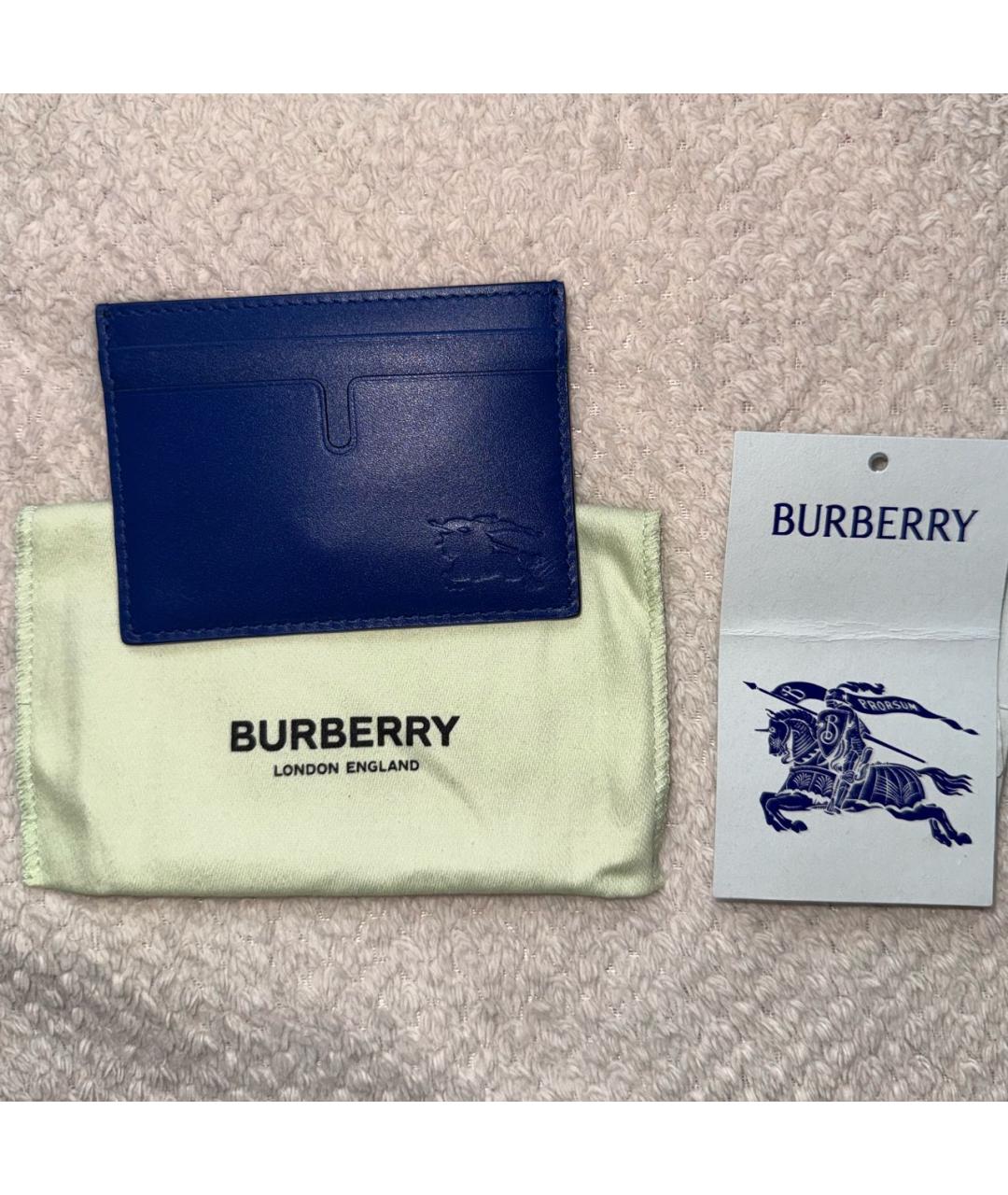 BURBERRY Синий кожаный кардхолдер, фото 2