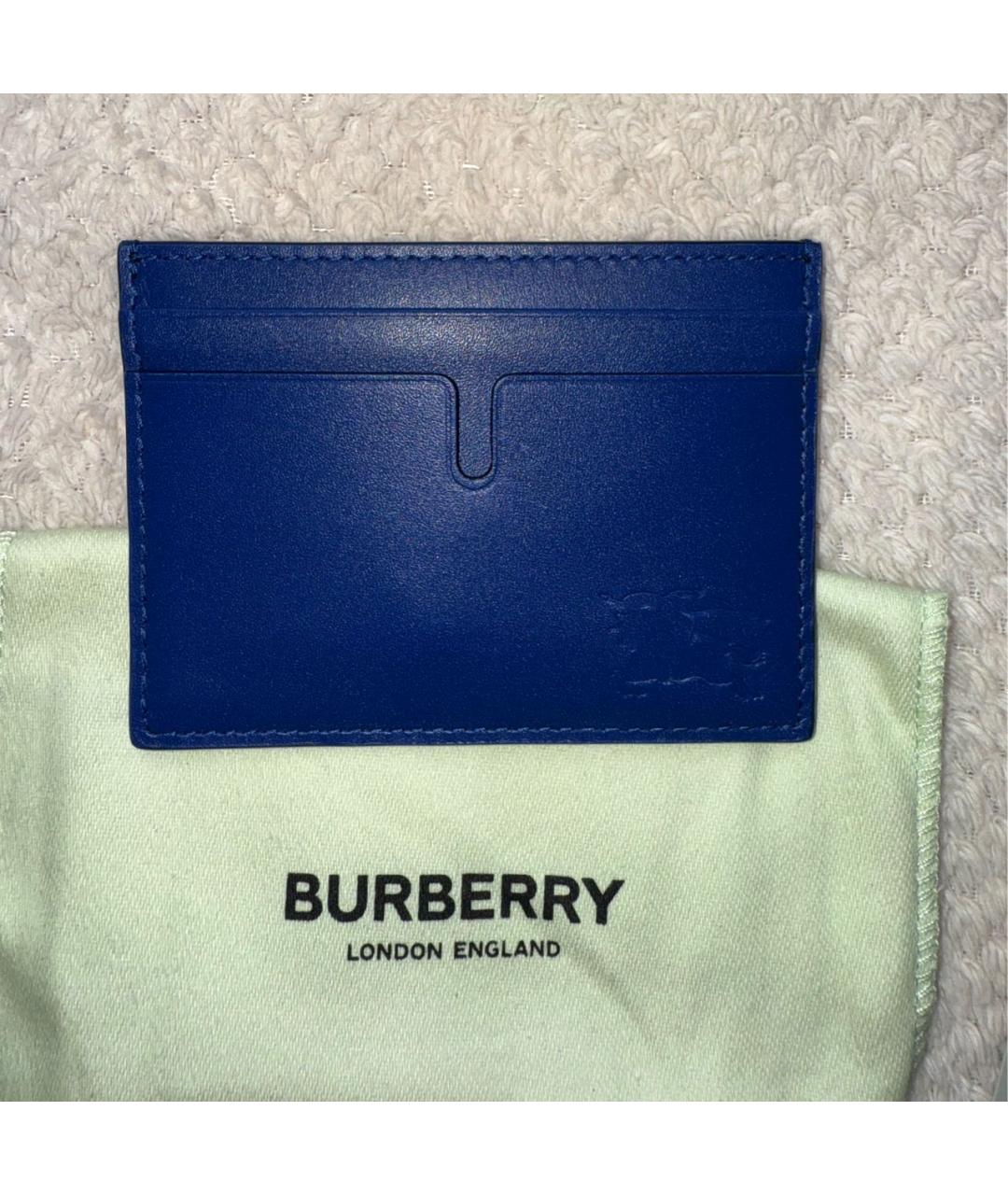 BURBERRY Синий кожаный кардхолдер, фото 4