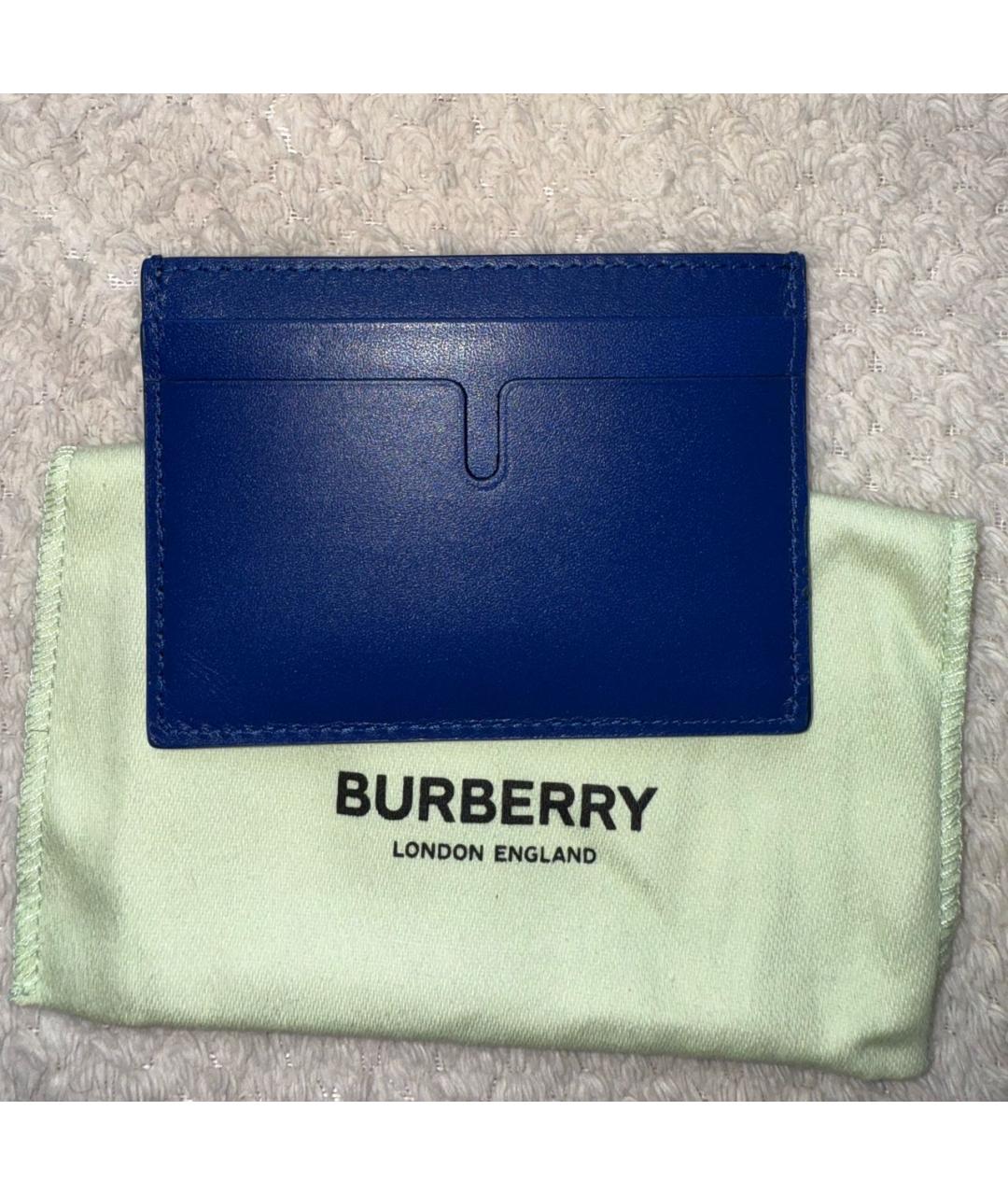 BURBERRY Синий кожаный кардхолдер, фото 3