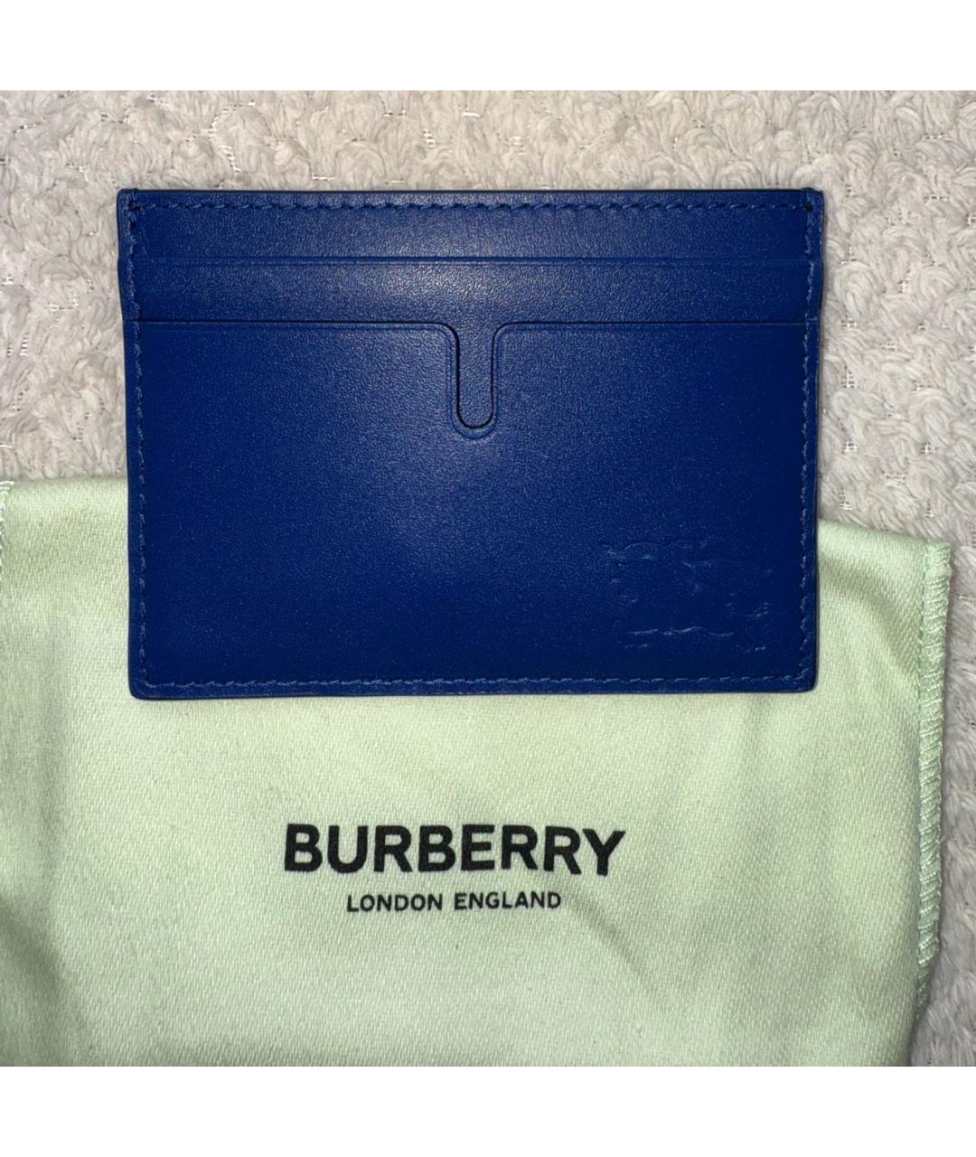 BURBERRY Синий кожаный кардхолдер, фото 4