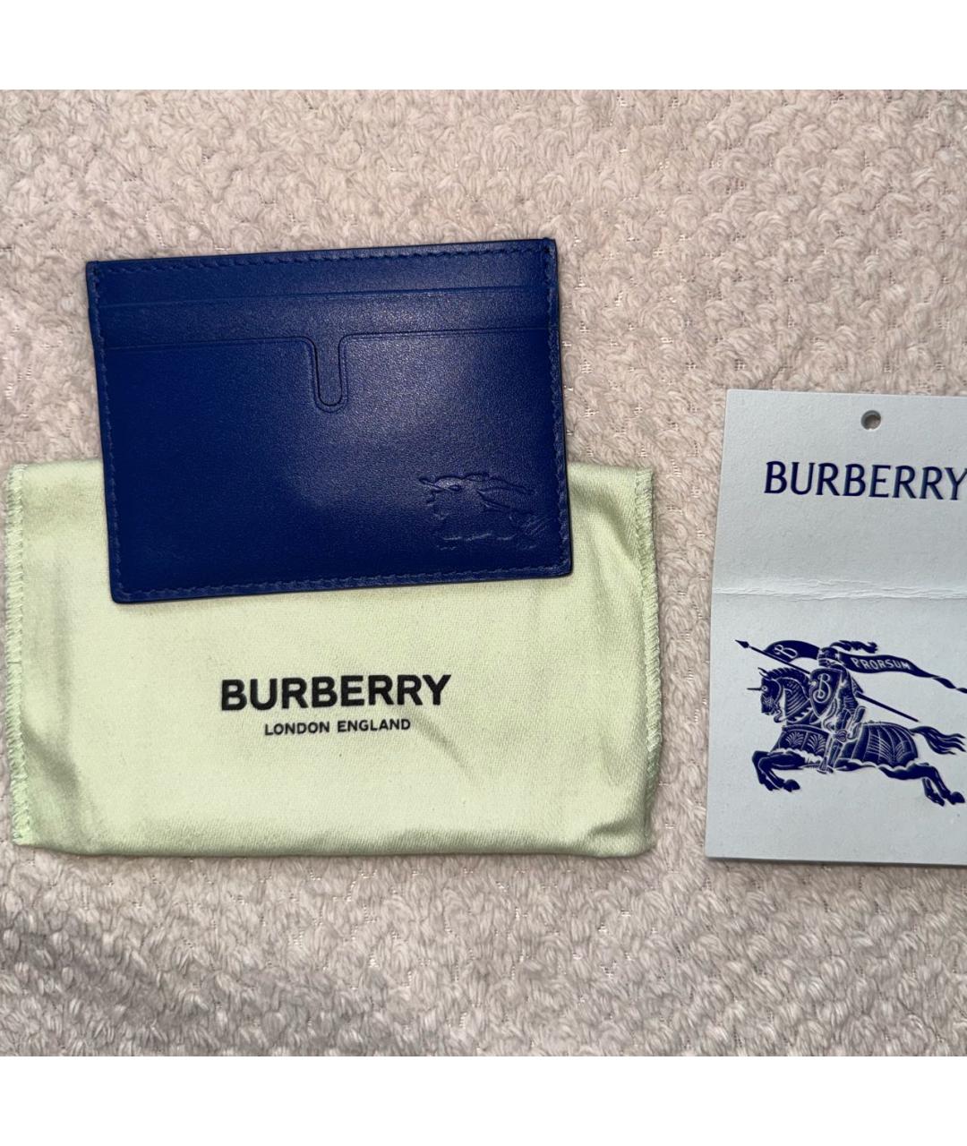 BURBERRY Синий кожаный кардхолдер, фото 2