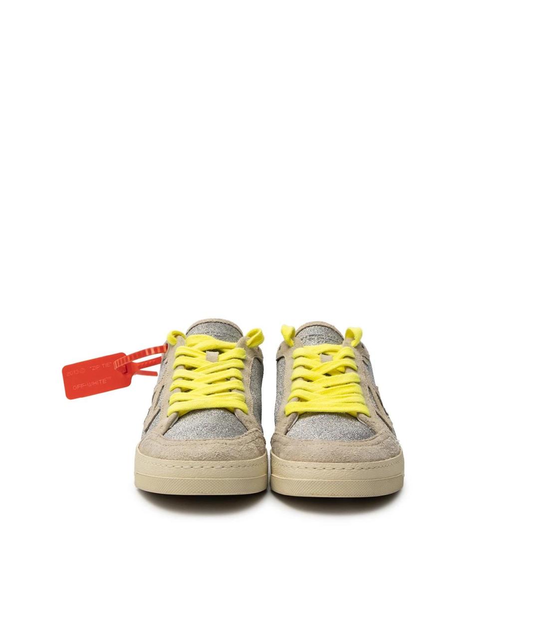 OFF-WHITE Серебряные кеды, фото 4