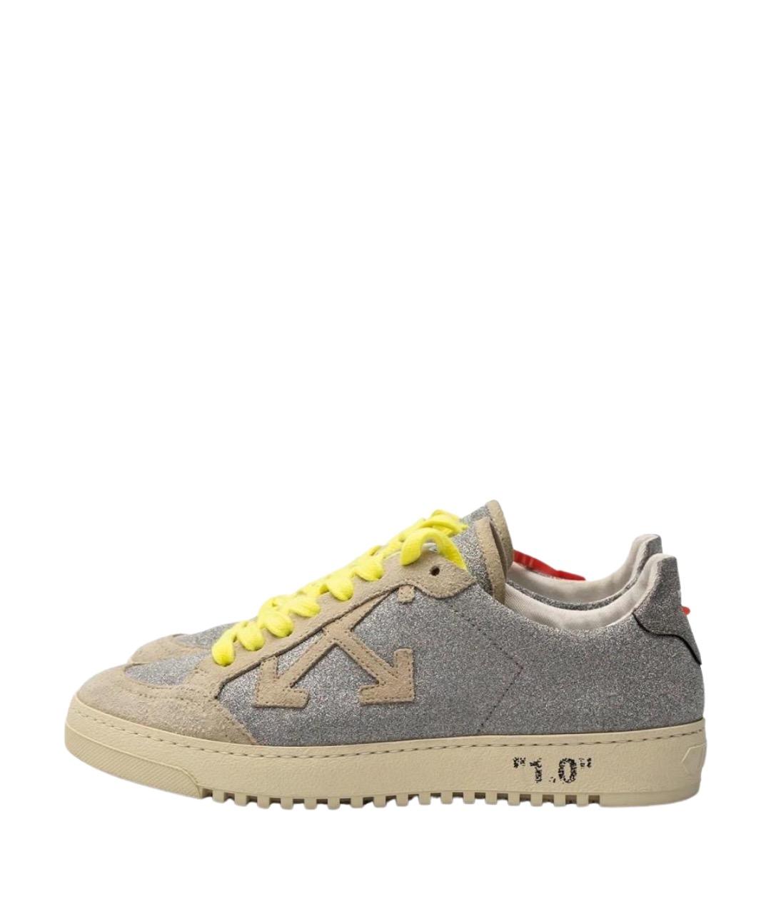 OFF-WHITE Серебряные кеды, фото 5