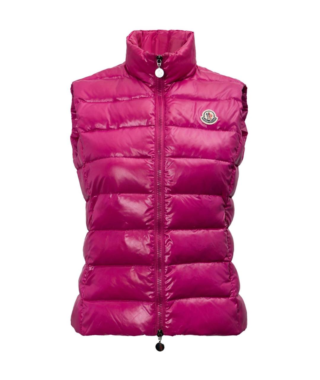 MONCLER Розовый полиэстеровый жилет, фото 4