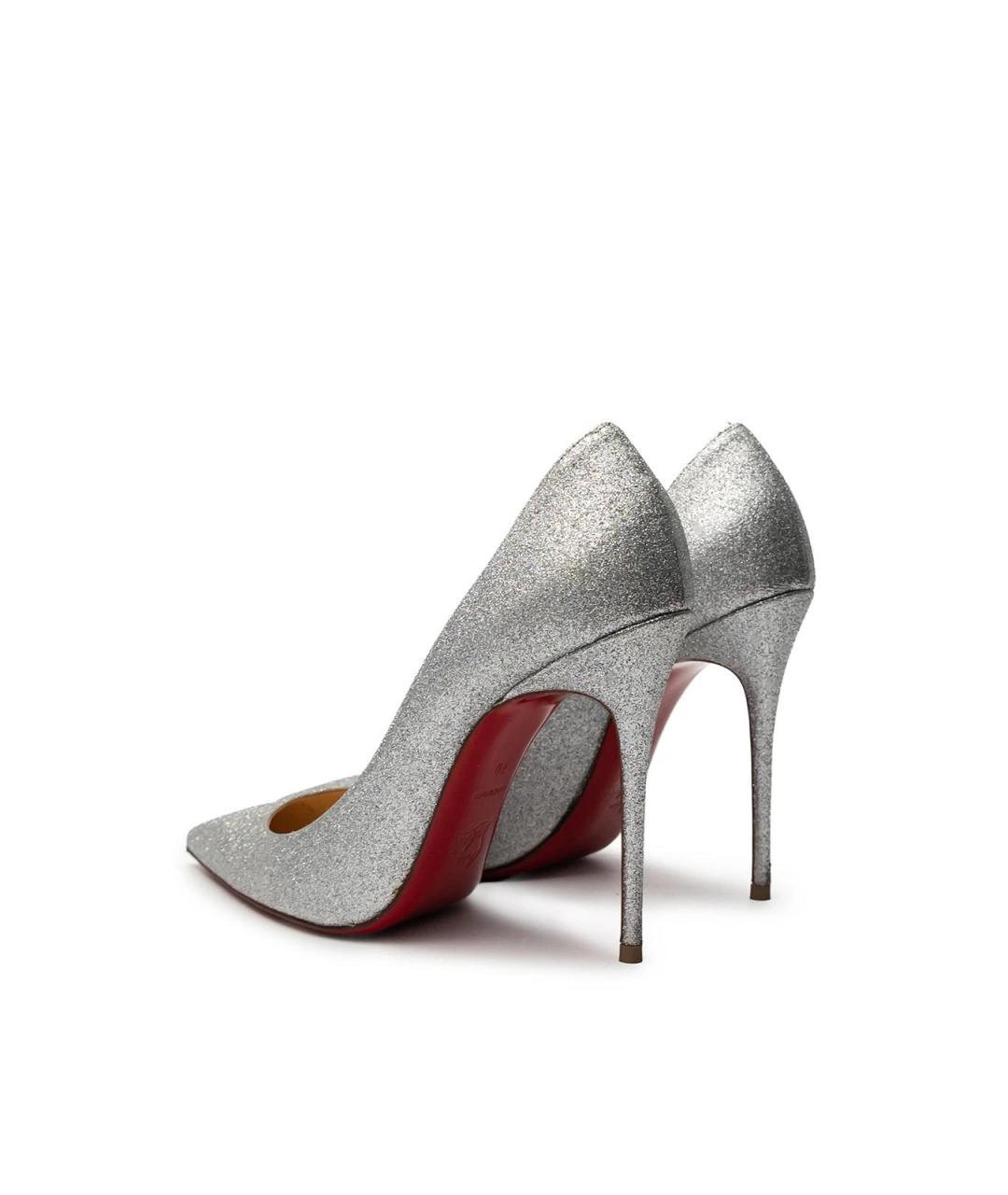 CHRISTIAN LOUBOUTIN Серебряные кожаные туфли, фото 3