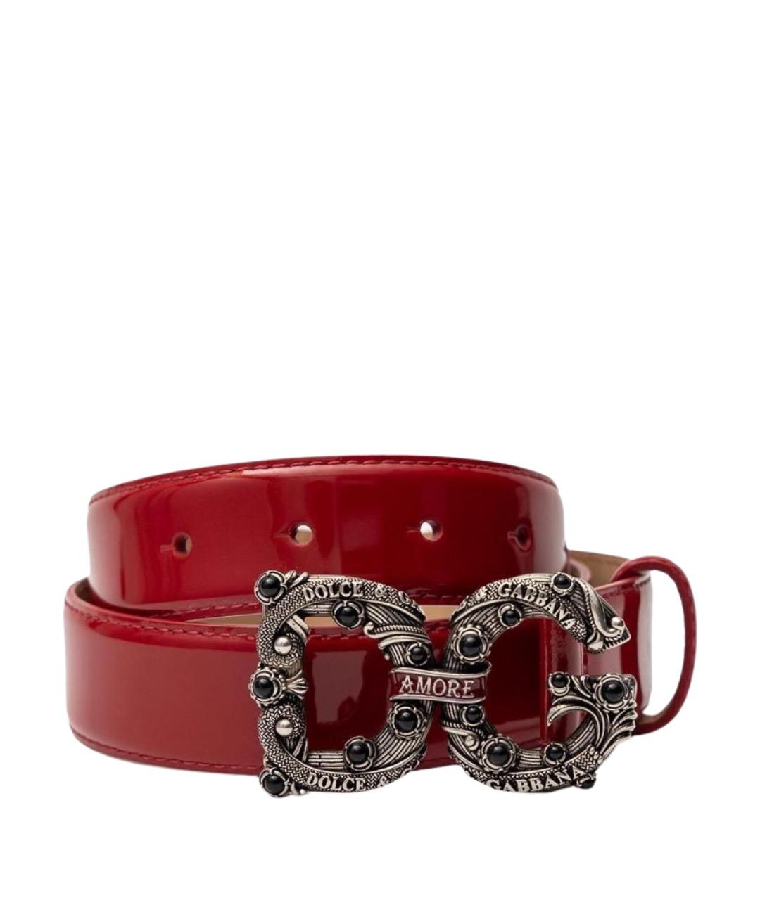 DOLCE&GABBANA Красный кожаный ремень, фото 1