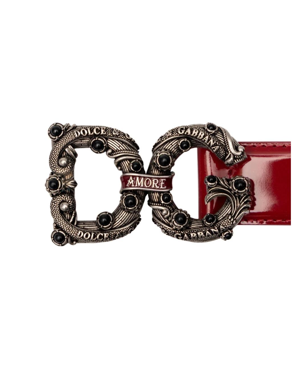 DOLCE&GABBANA Красный кожаный ремень, фото 2