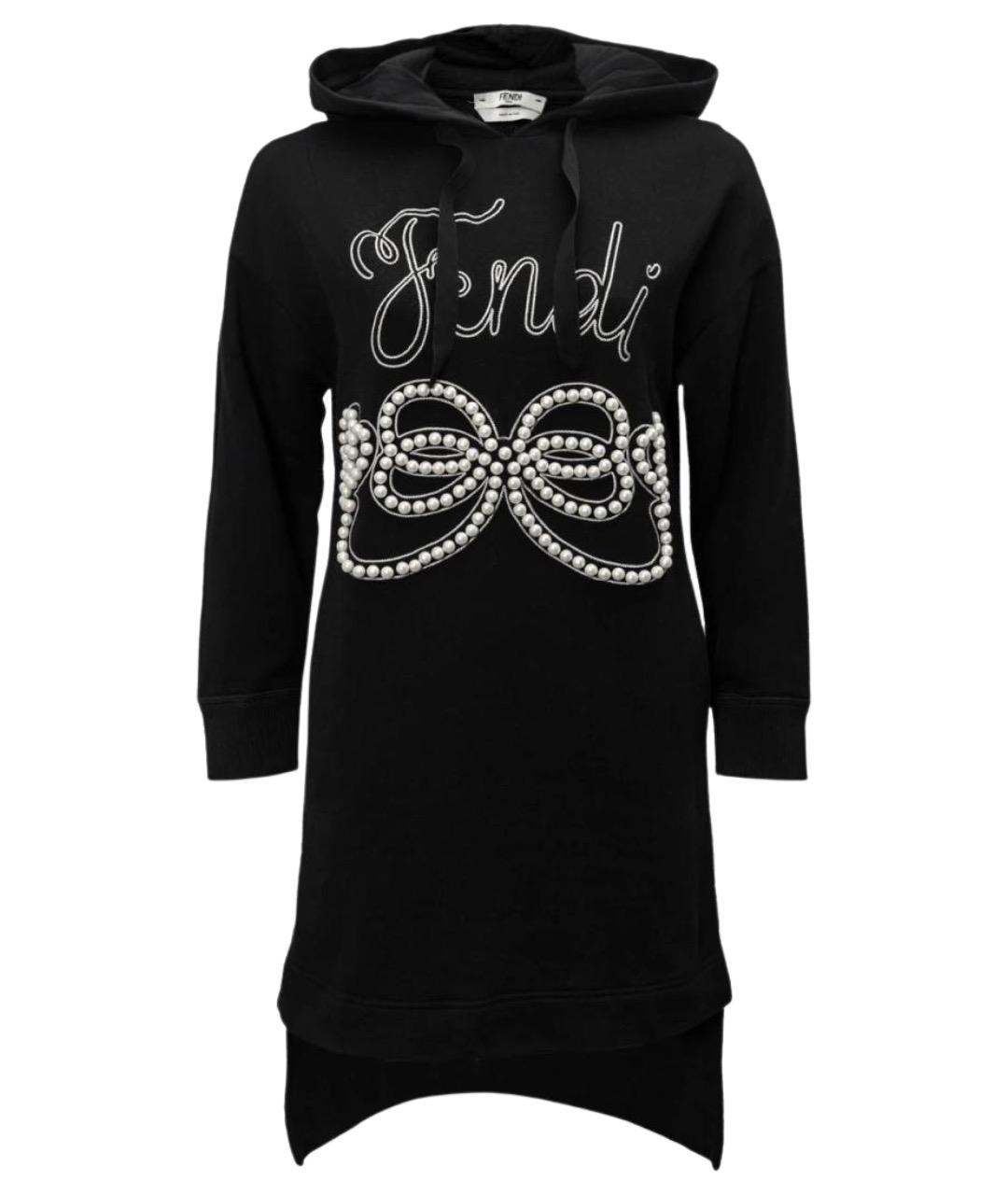 FENDI Черное хлопковое повседневное платье, фото 1